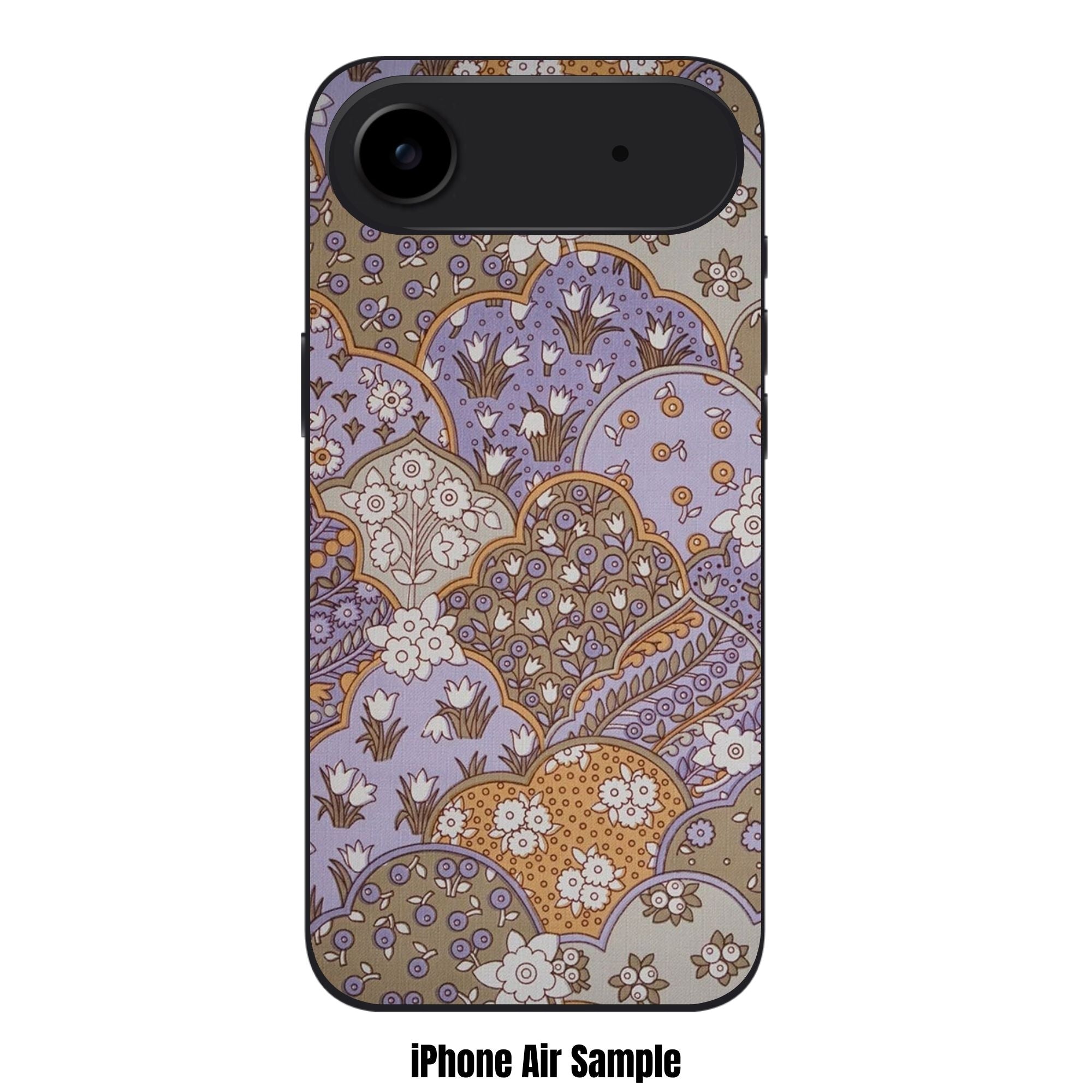 Floral Pattern Phone Case For iPhone Samsung Galaxy Pixel - Retro Floral Seigaiha Wave Pattern On Lavender Background