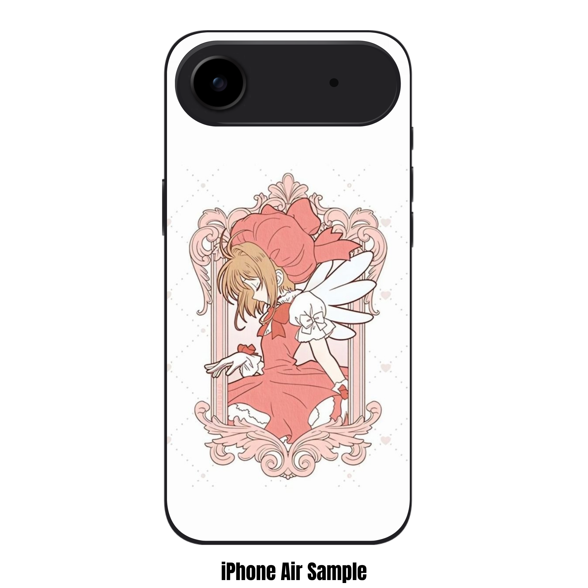 Cardcaptor Sakura Phone Case For iPhone Samsung Galaxy Pixel - Sakura Kinomoto Inside An Ornate Pink Frame On A Dotted White Background