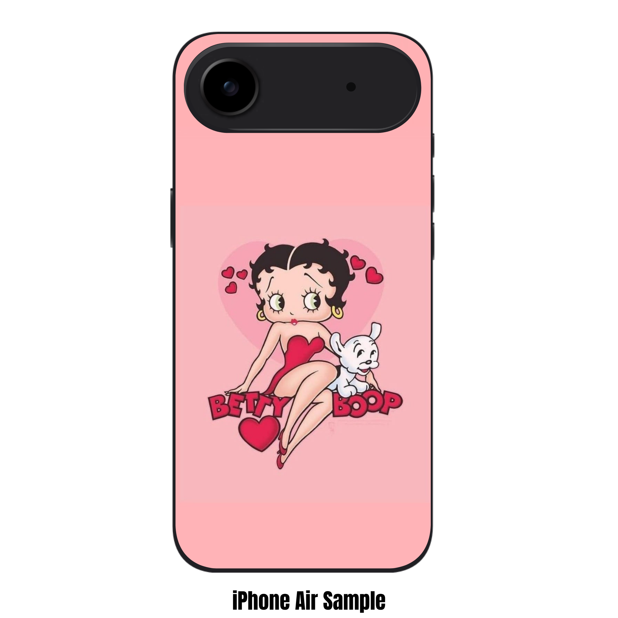 Betty Boop Phone Case For iPhone Samsung Galaxy Pixel - Betty Boop And Pudgy Posing On Pink Background