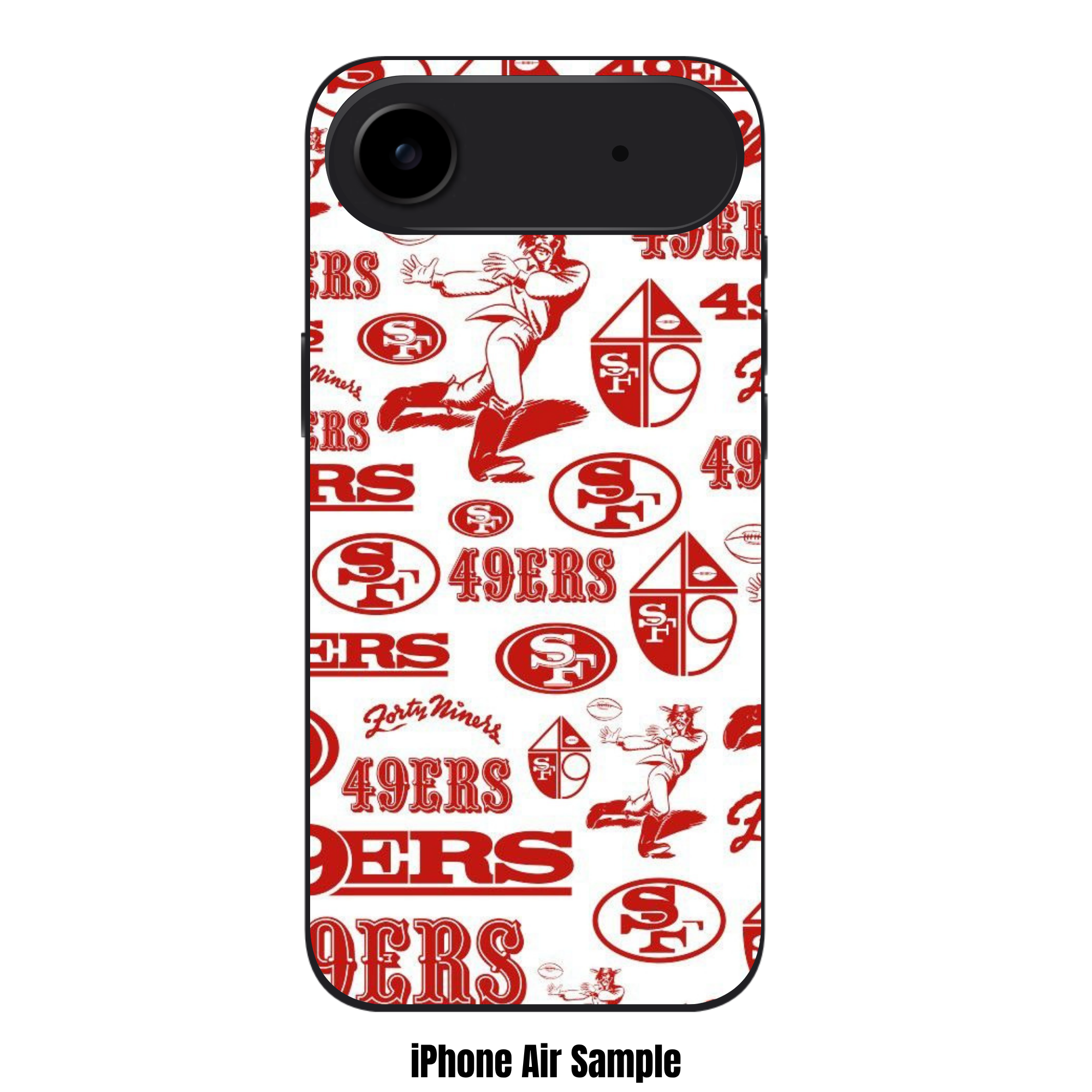 NFL San Francisco 49ers Phone Case For iPhone Samsung Galaxy Pixel - San Francisco 49ers Retro Mascot And Logo Pattern On White Background