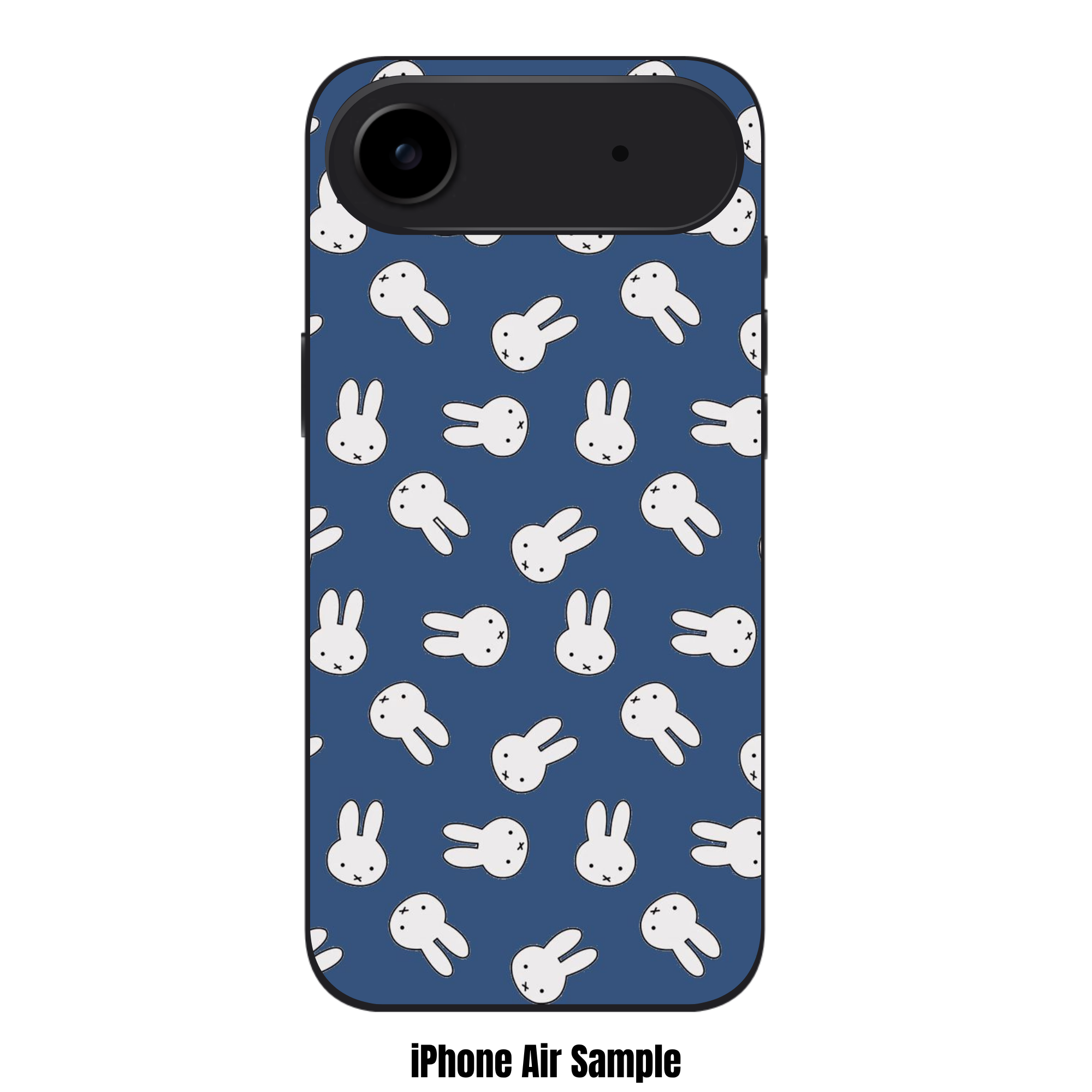 Miffy Phone Case For iPhone Samsung Galaxy Pixel - Miffy Faces Pattern In Navy Background