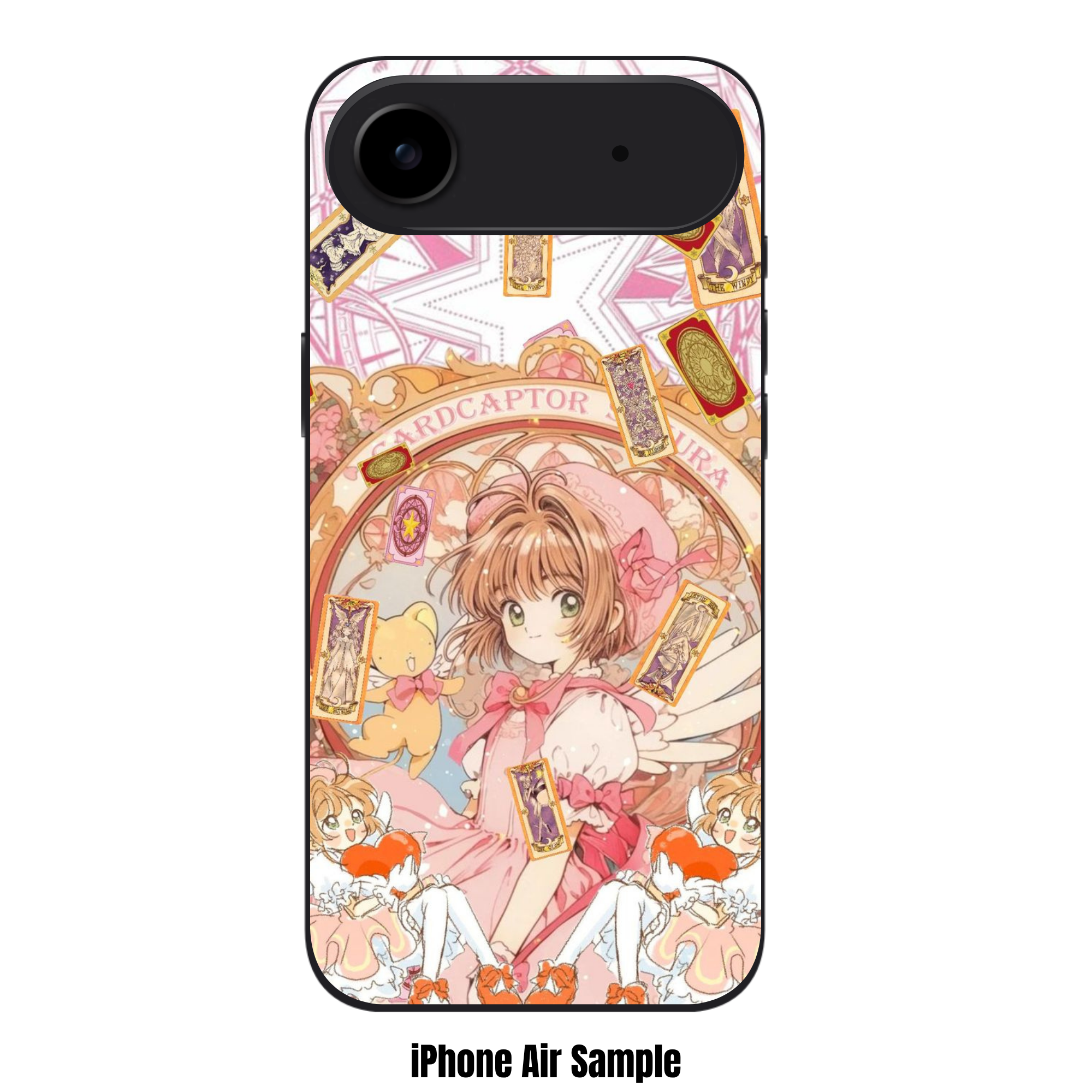 Cardcaptor Sakura Phone Case For iPhone Samsung Galaxy Pixel - Sakura Kinomoto Surrounded By Floating Clow Cards On An Ornate Floral Background