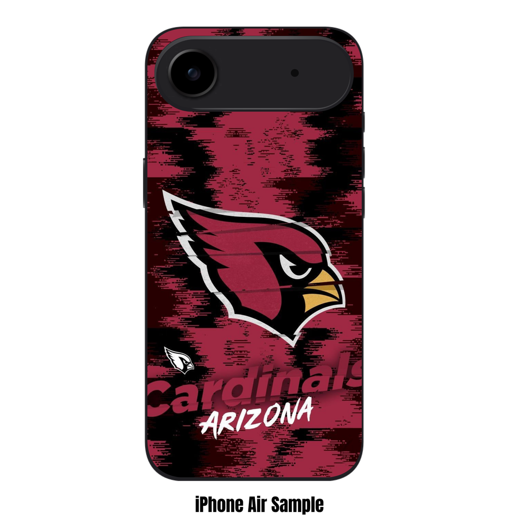 NFL Arizona Cardinals Phone Case For iPhone Samsung Galaxy Pixel - Arizona Cardinals Logo And Wordmark On Pixelated Textured Background