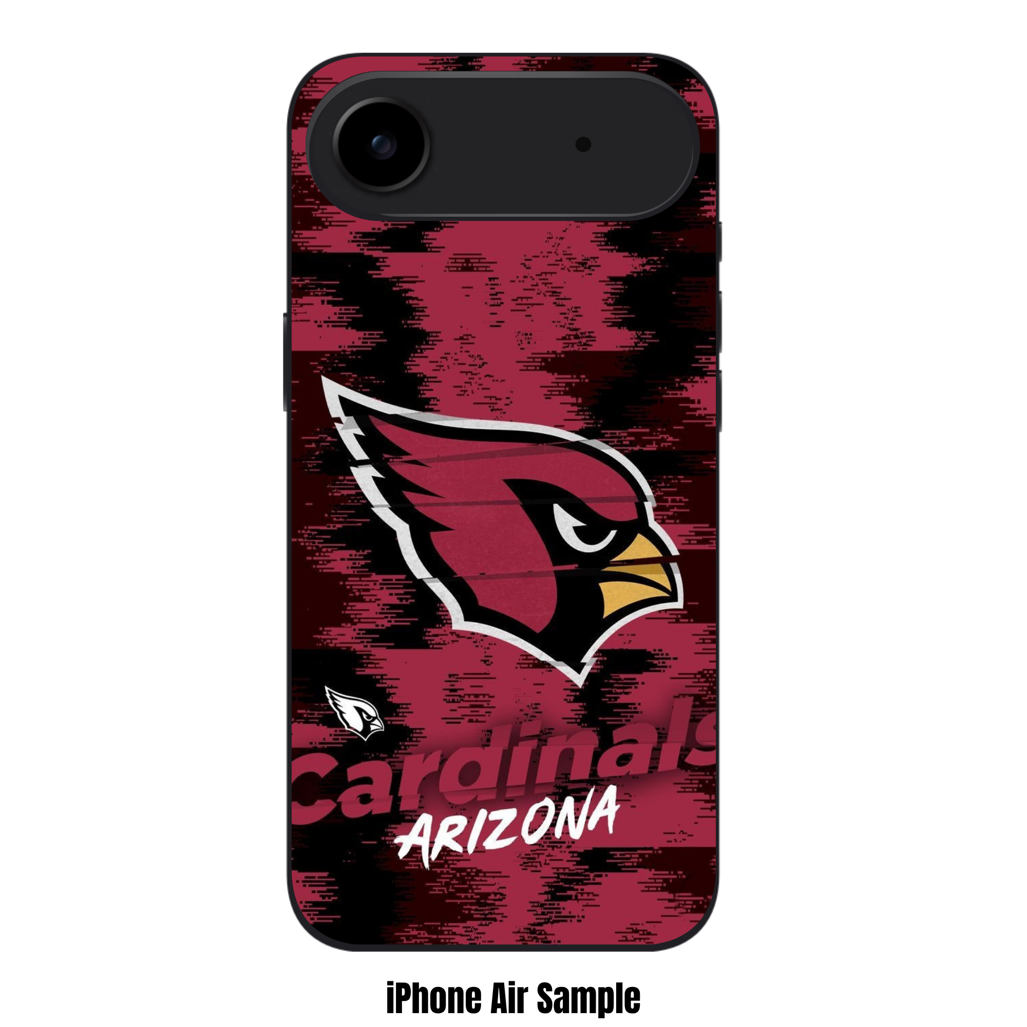 NFL Arizona Cardinals Phone Case For iPhone Samsung Galaxy Pixel - Arizona Cardinals Logo And Wordmark On Pixelated Textured Background