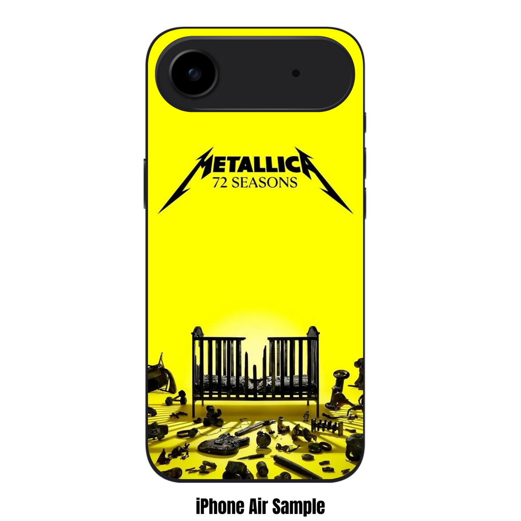Metallica Phone Case For iPhone Samsung Galaxy Pixel - Metallica 72 Seasons Album Art On Yellow Background