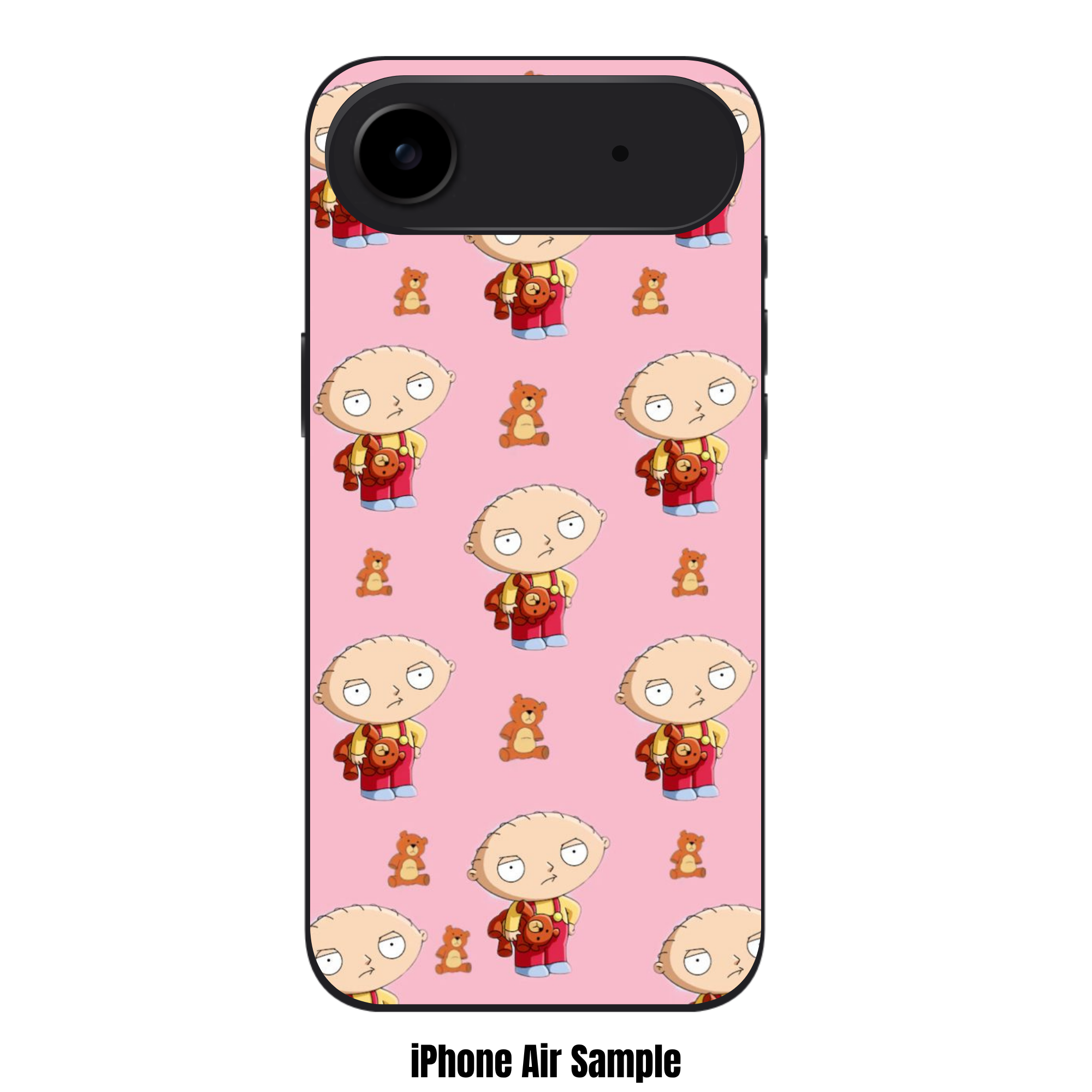 Family Guy Stewie Griffin Phone Case For iPhone Samsung Galaxy Pixel - Stewie Griffin And Rupert Pattern On Pink Background