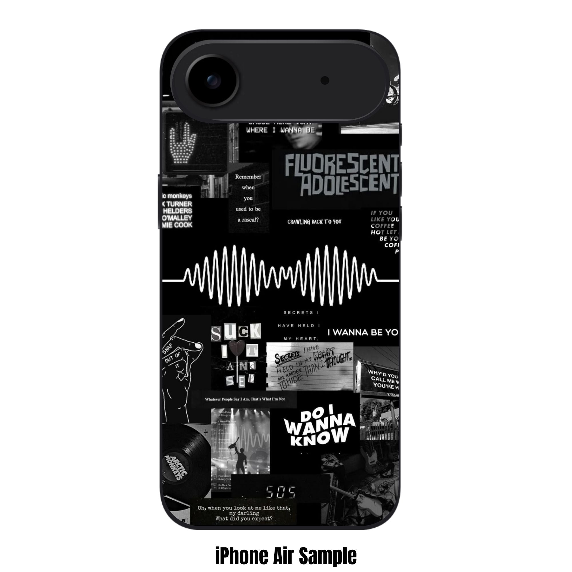 Arctic Monkeys Phone Case For iPhone Samsung Galaxy Pixel - Arctic Monkeys Aesthetic Collage Poster In Black Background
