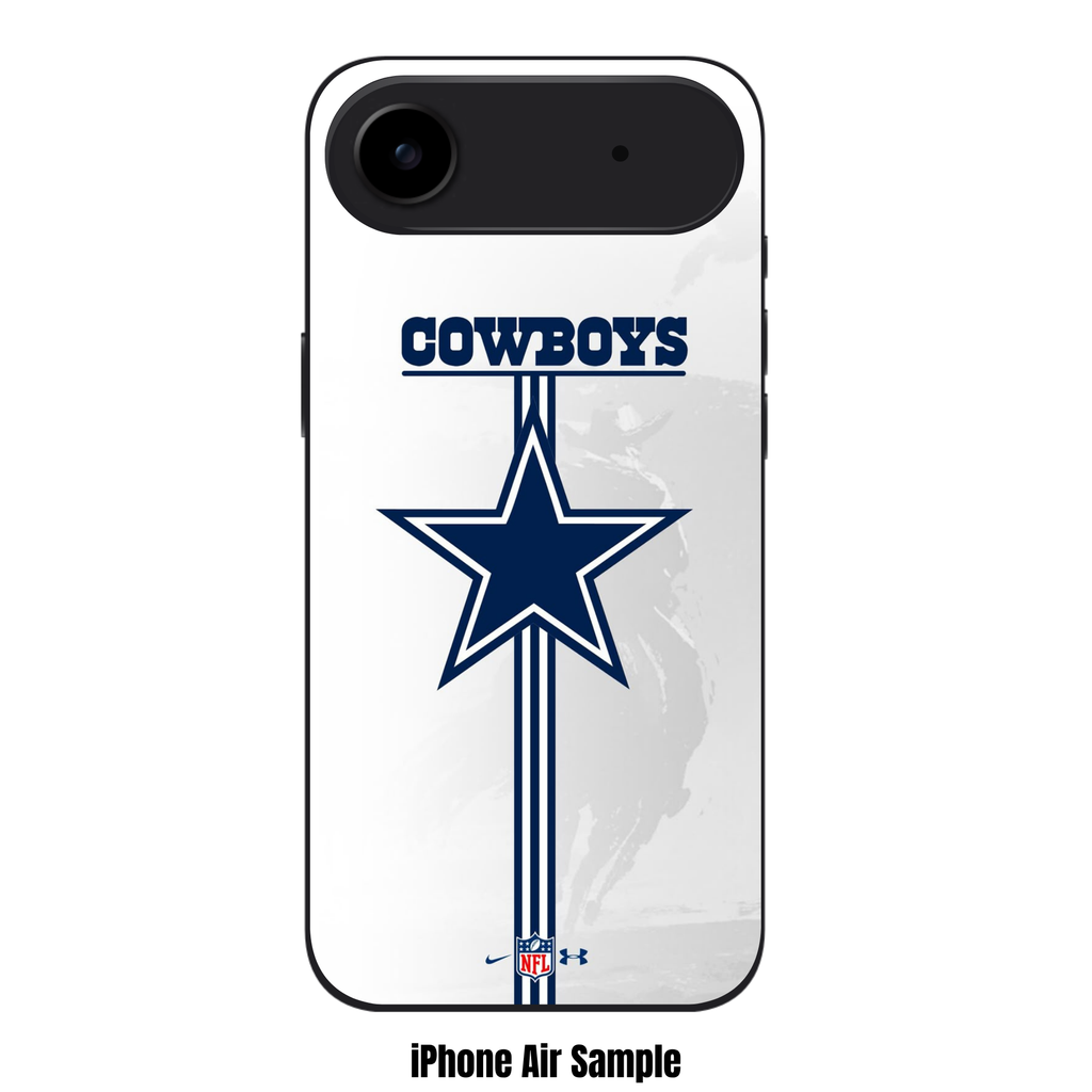 NFL Dallas Cowboys Phone Case For iPhone Samsung Galaxy Pixel - Dallas Cowboys Logo And Vertical Stripes On White Background
