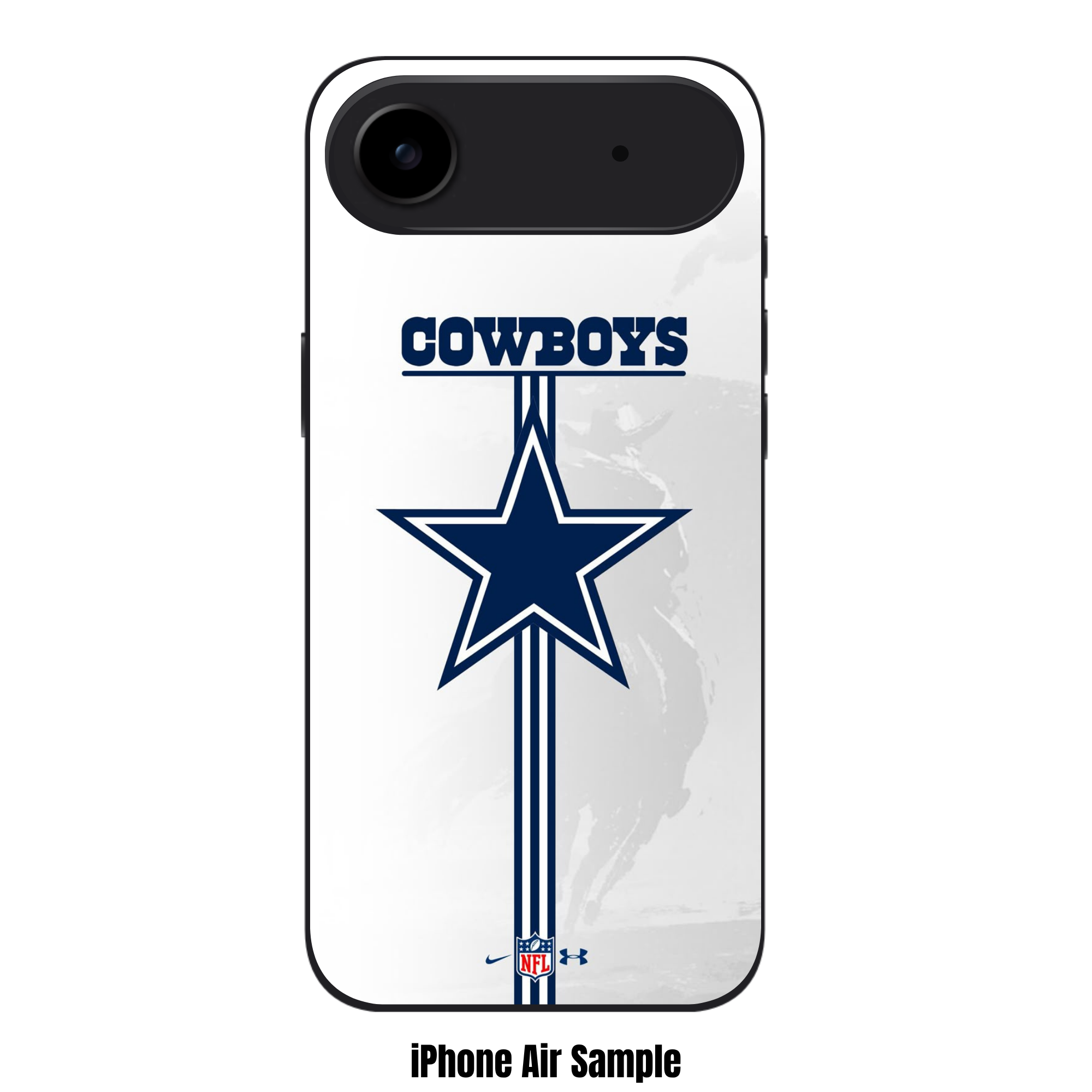 NFL Dallas Cowboys Phone Case For iPhone Samsung Galaxy Pixel - Dallas Cowboys Logo And Vertical Stripes On White Background