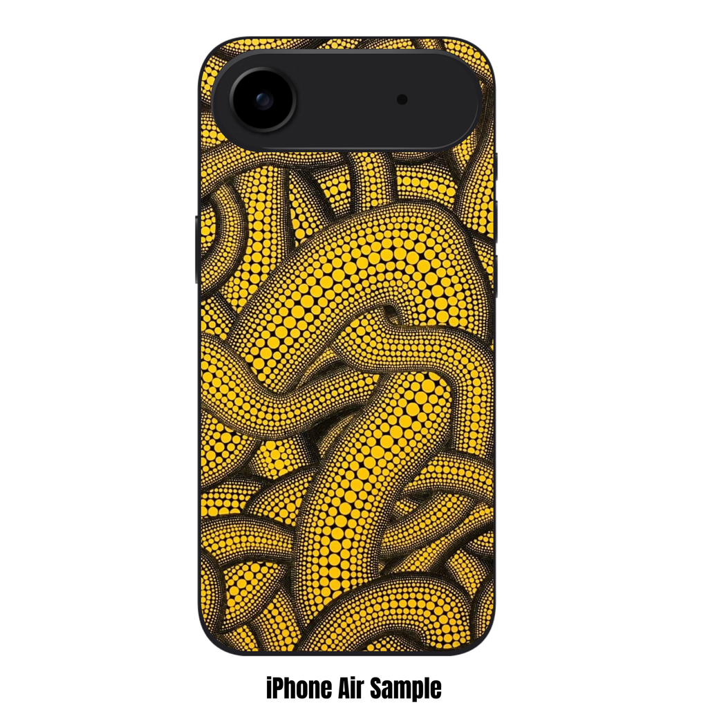 Yayoi Kusama Phone Case For iPhone Samsung Galaxy Pixel - Yellow And Black Polka Dot Tentacles Pattern