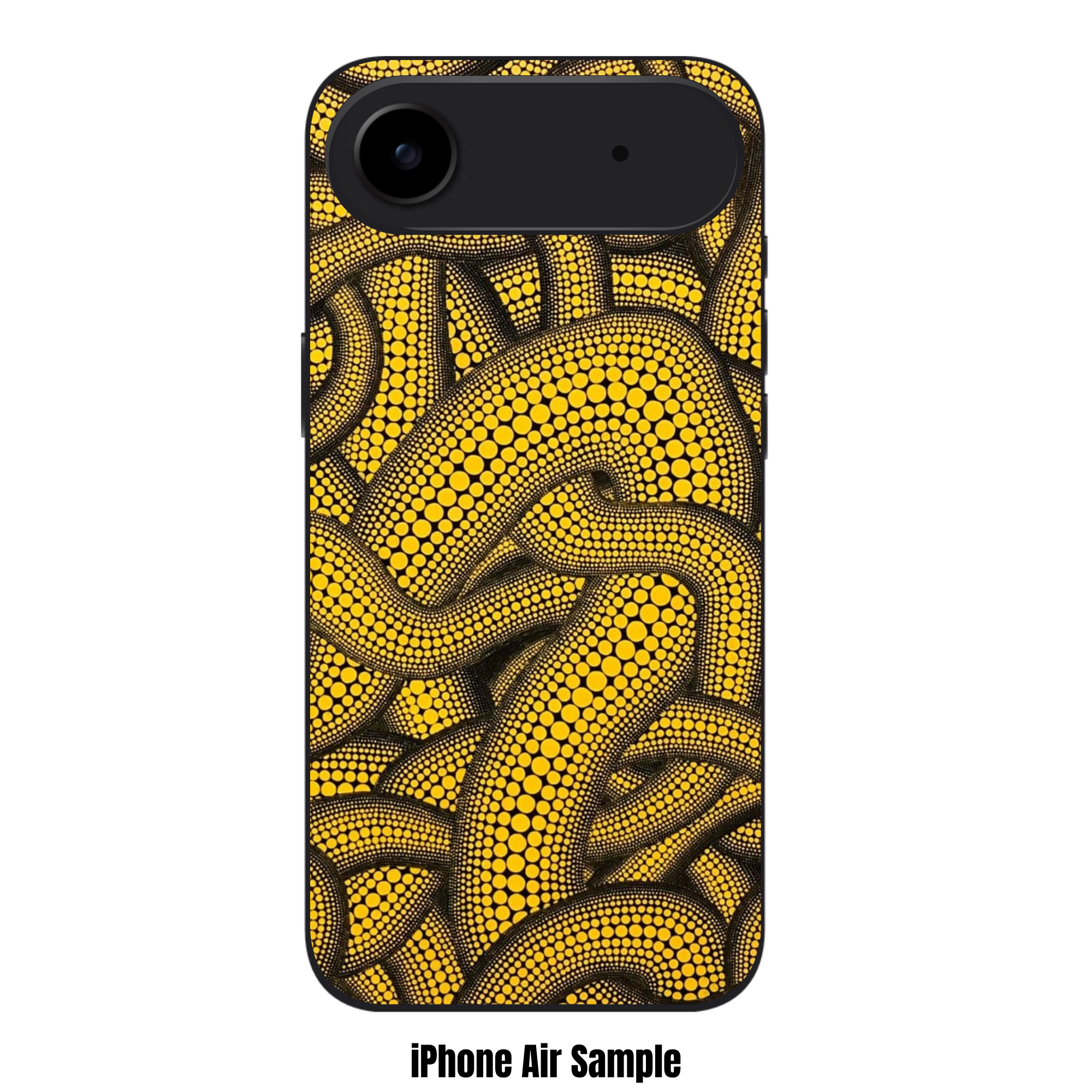 Yayoi Kusama Phone Case For iPhone Samsung Galaxy Pixel - Yellow And Black Polka Dot Tentacles Pattern