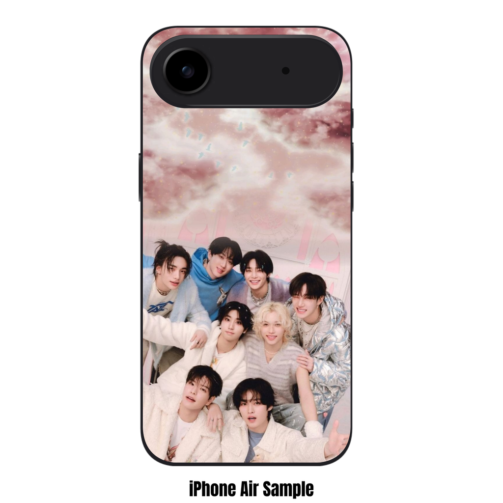 Stray Kids Phone Case For iPhone Samsung Galaxy Pixel - Stray Kids Members Group Photo Under Pink Cloudy Sky