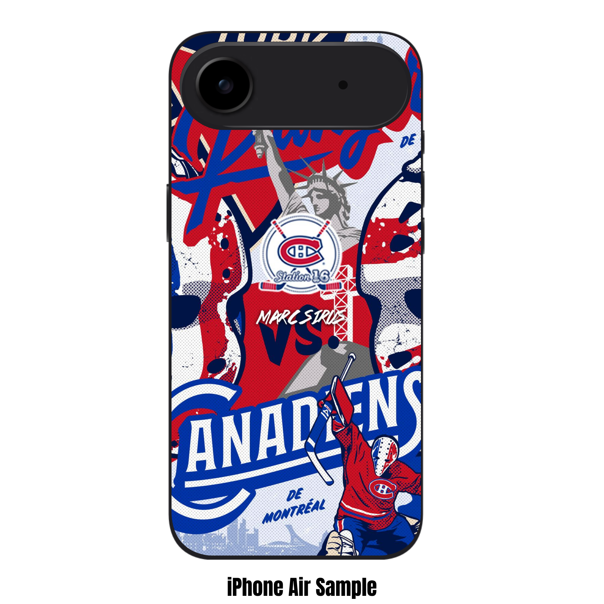 NHL Montreal Canadiens Phone Case For iPhone Samsung Galaxy Pixel - New York Rangers And Montreal Canadiens Statue Of Liberty Collage