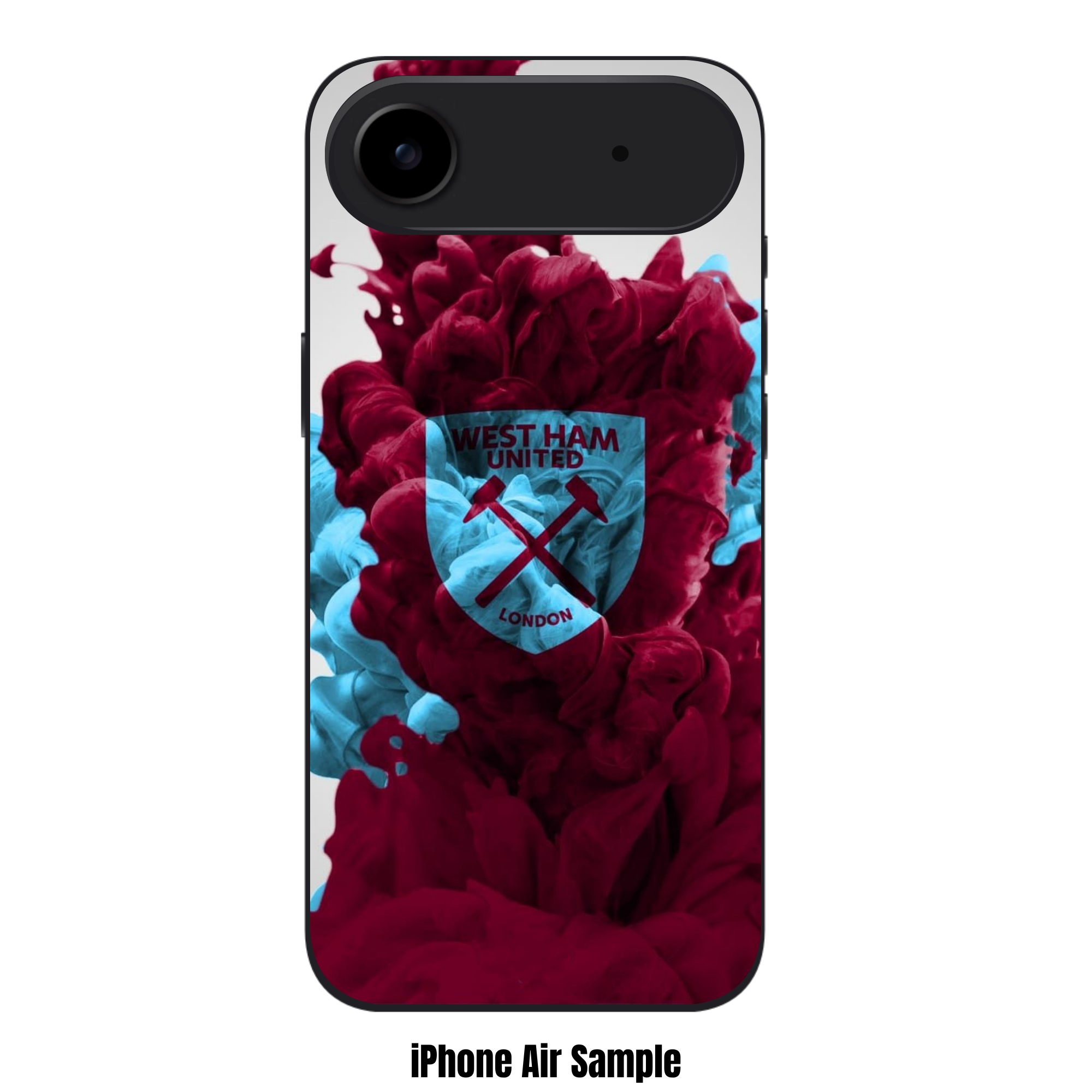 West Ham United FC Phone Case For iPhone Samsung Galaxy Pixel - West Ham United FC Crest On Claret And Blue Smoke Background