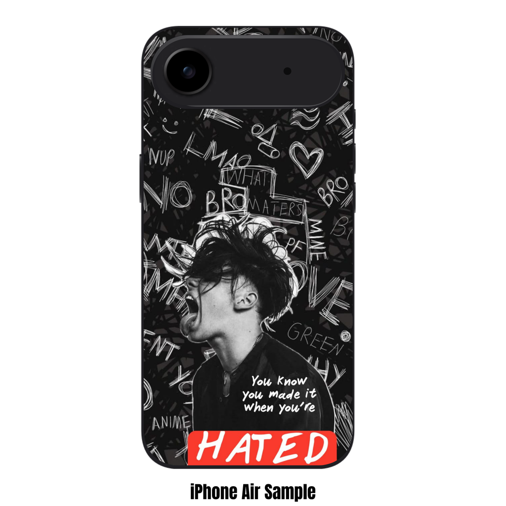 Yungblud Phone Case For iPhone Samsung Galaxy Pixel - Yungblud Portrait Overlay On Chalkboard Doodle Graffiti Background