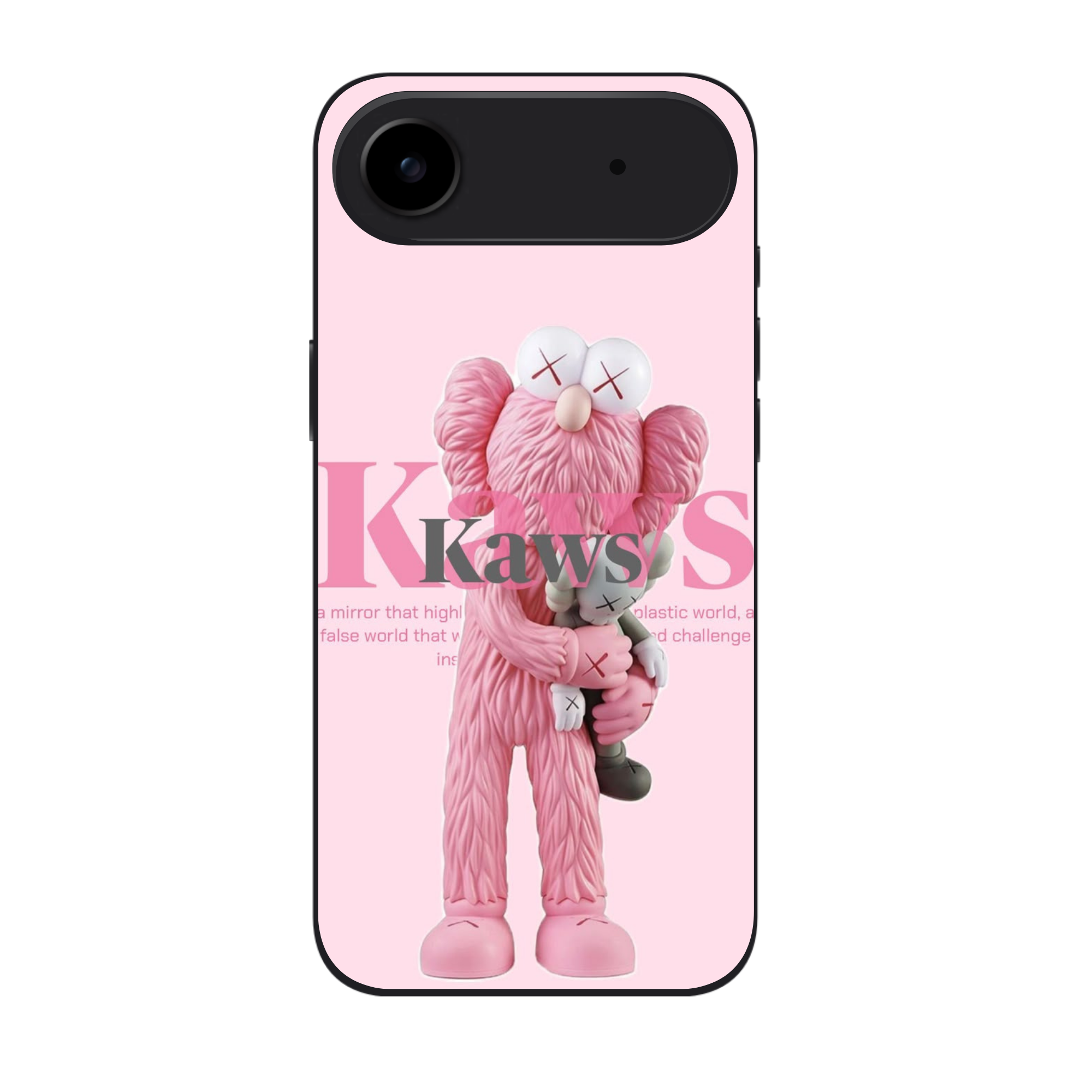 Kaws Phone Case For iPhone Samsung Galaxy Pixel - Kaws Take Figure Pink Poster
