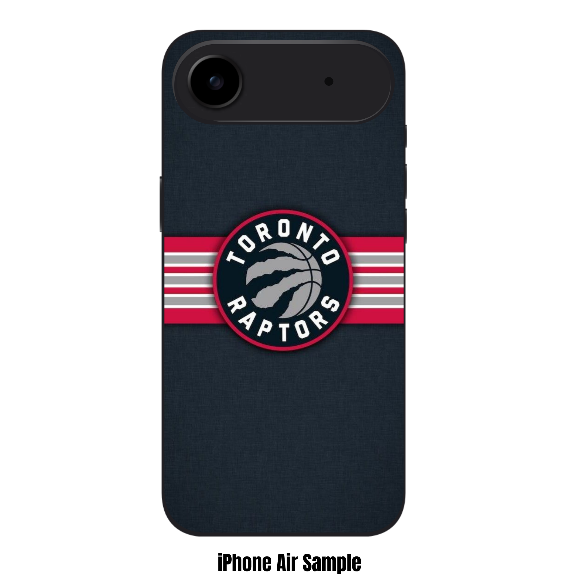 NBA Toronto Raptors Phone Case For iPhone Samsung Galaxy Pixel - Toronto Raptors Logo And Horizontal Stripes On Black Background