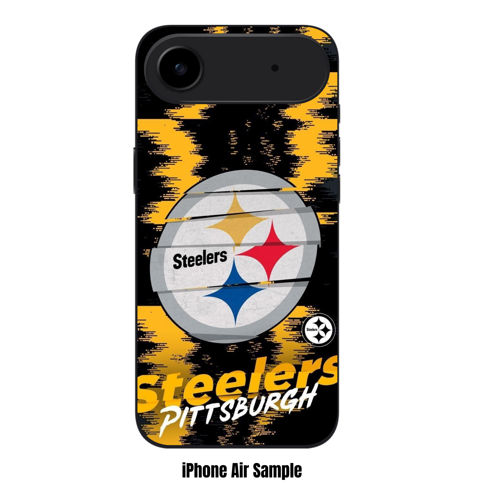 NFL Pittsburgh Steelers Phone Case For iPhone Samsung Galaxy Pixel - Pittsburgh Steelers Logo And Wordmark On Pixelated Textured Background
