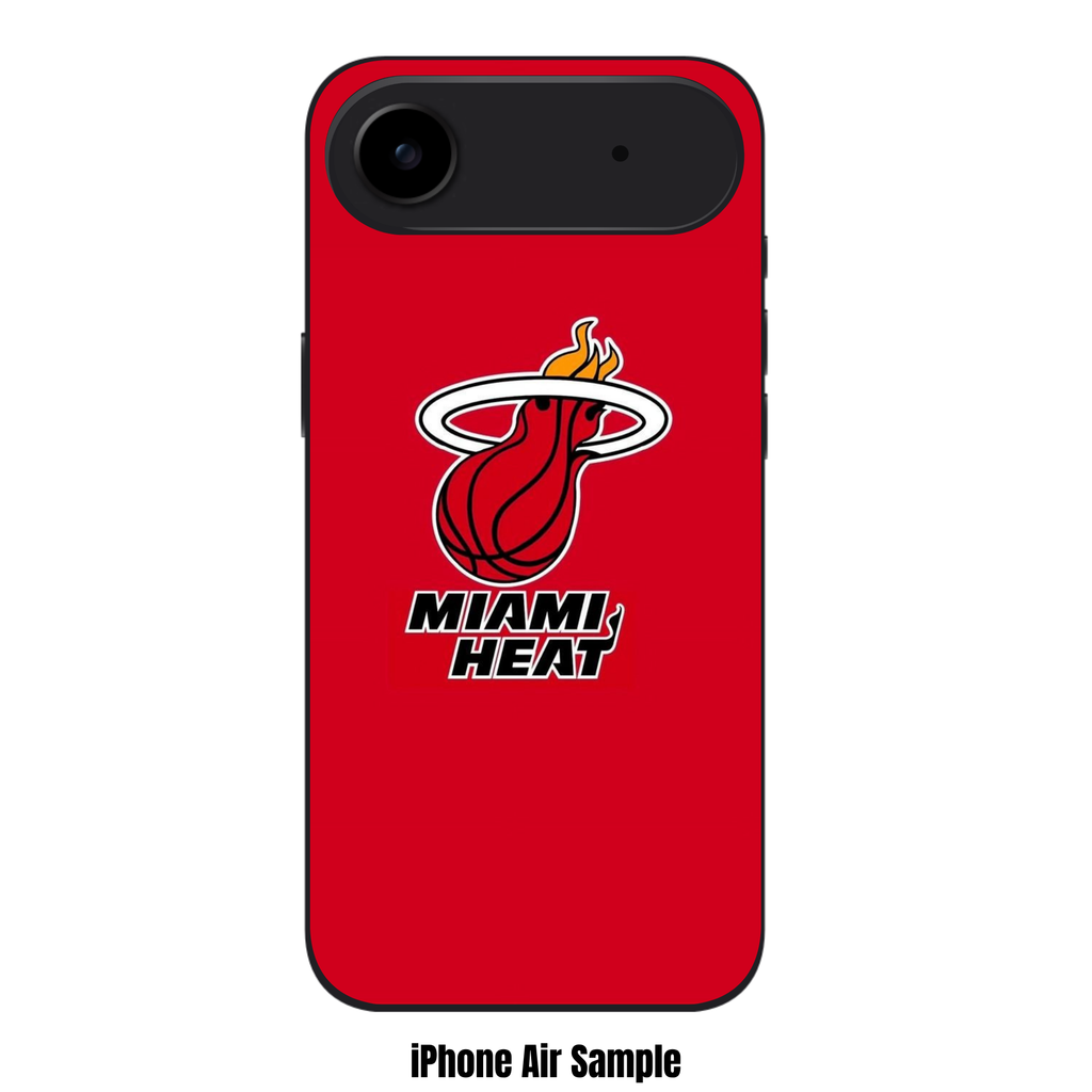 NBA Miami Heat Phone Case For iPhone Samsung Galaxy Pixel - Miami Heat Logo On Red Background