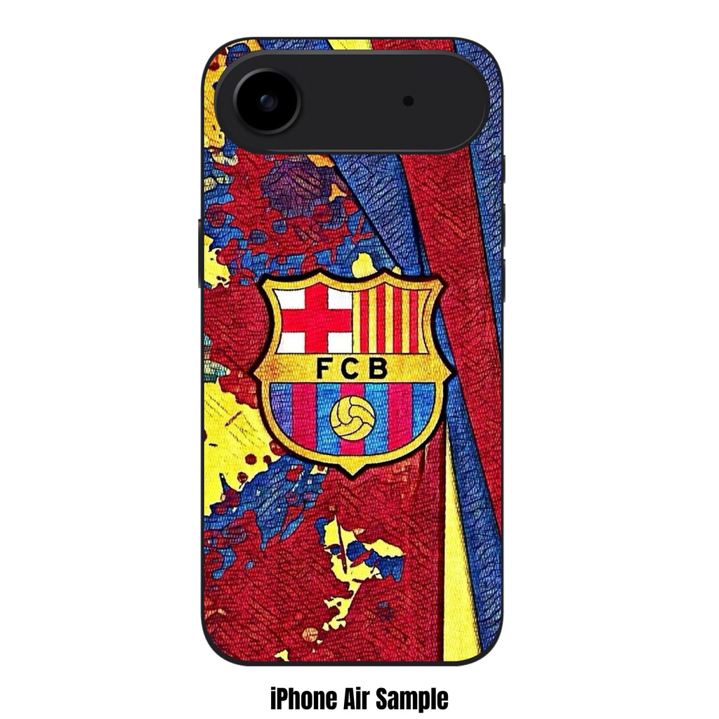 FC Barcelona Phone Case For iPhone Samsung Galaxy Pixel - FC Barcelona Crest On Abstract Oil Painting Textured Background