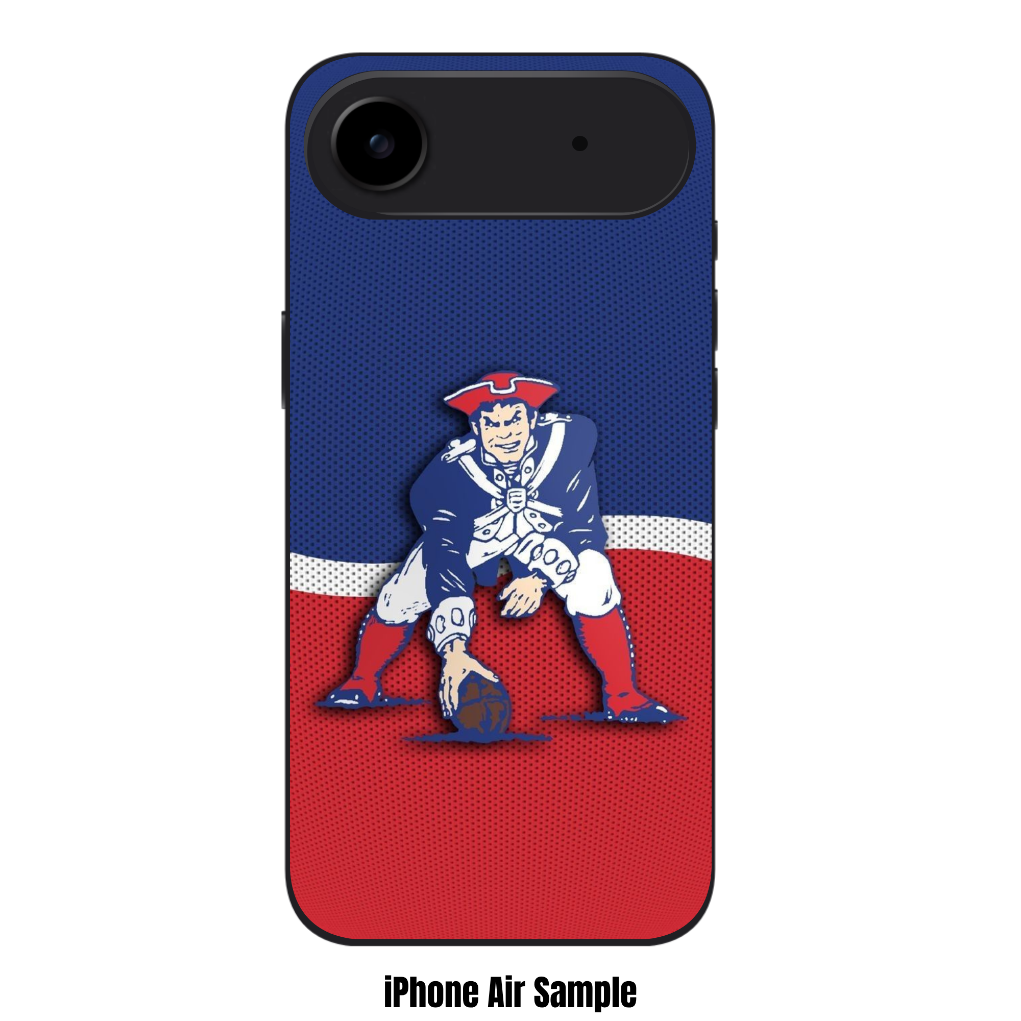 NFL New England Patriots Phone Case For iPhone Samsung Galaxy Pixel - New England Patriots Retro Pat Patriot Logo On Red And Navy Mesh Background