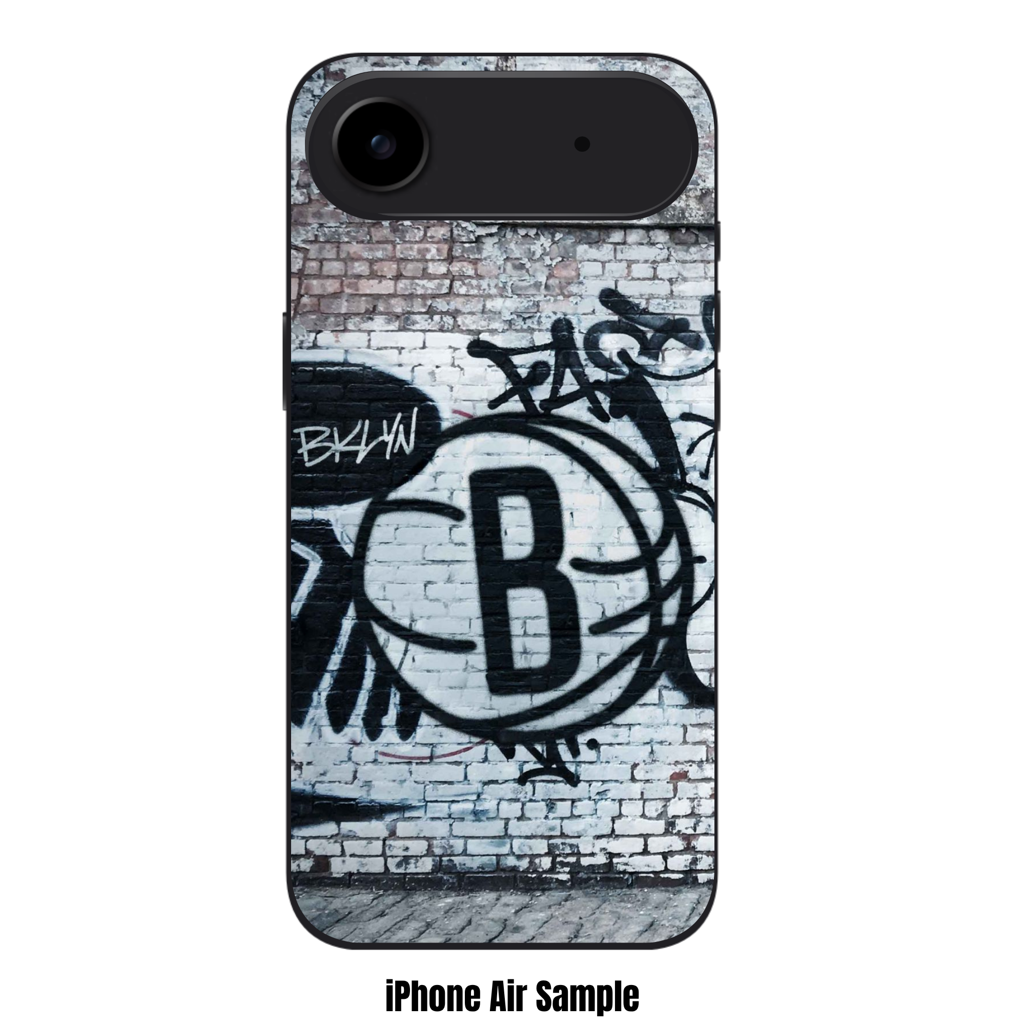 NBA Brooklyn Nets Phone Case For iPhone Samsung Galaxy Pixel - Brooklyn Nets Graffiti Logo On Brick Wall Art
