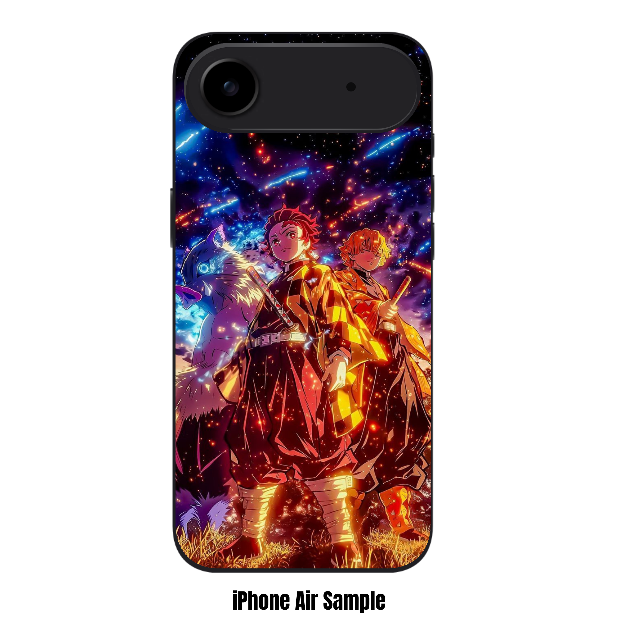 Demon Slayer Phone Case For iPhone Samsung Galaxy Pixel - The Demon Slayer Trio Under A Meteor Shower Art