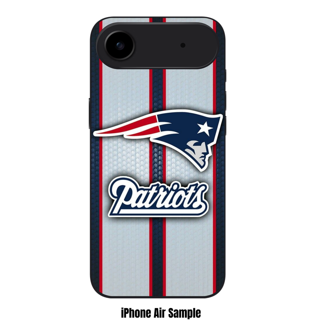 NFL New England Patriots Phone Case For iPhone Samsung Galaxy Pixel - New England Patriots Logo And Wordmark On Vertical Stripes Mesh Background