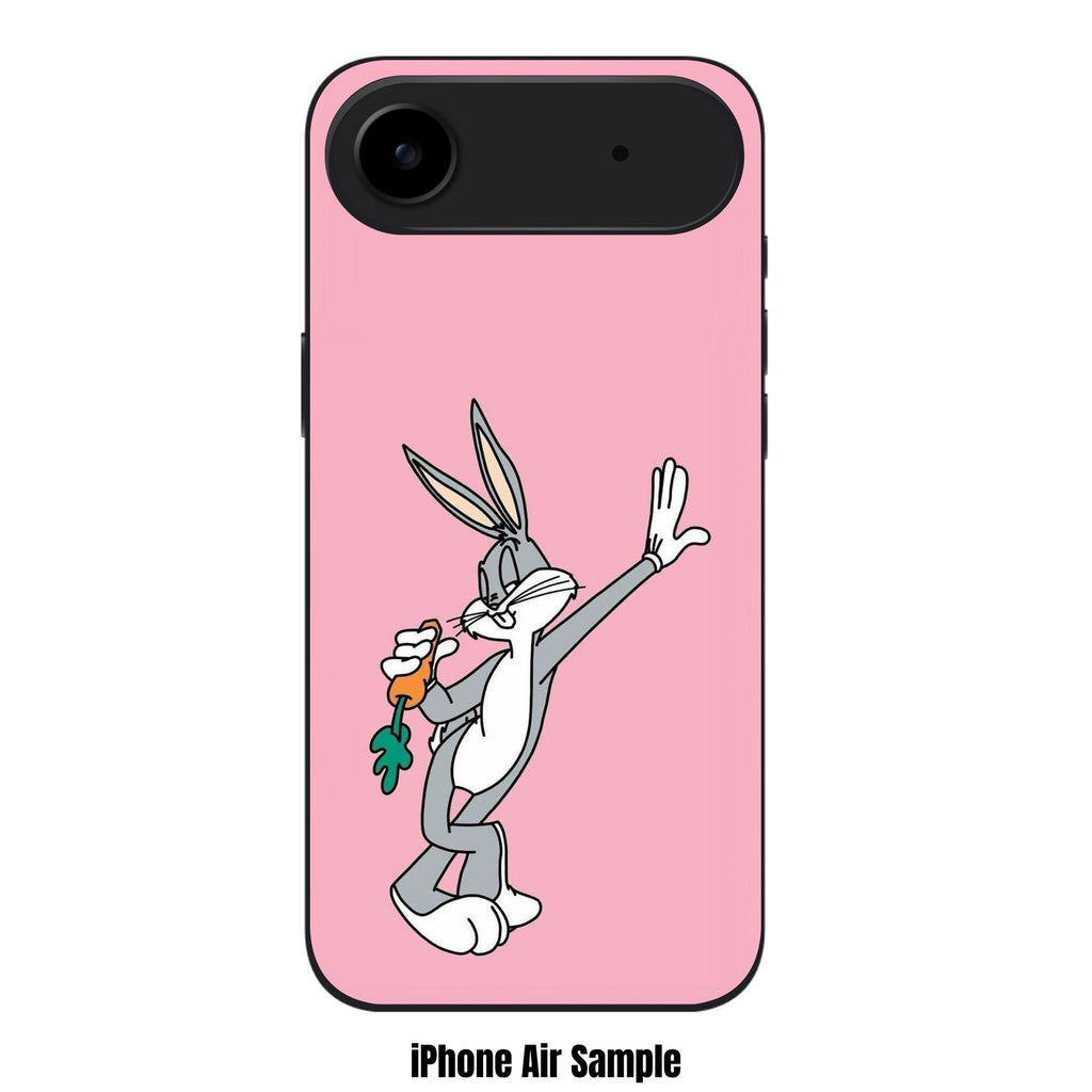 Looney Tunes Bugs Bunny Phone Case For iPhone Samsung Galaxy Pixel - Bugs Bunny Leaning With Carrot On Pink Background
