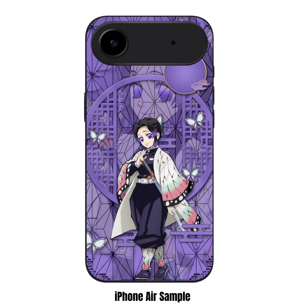Demon Slayer Shinobu Phone Case For iPhone Samsung Galaxy Pixel - Shinobu Kocho Purple Asanoha Pattern Aesthetic Wallpaper