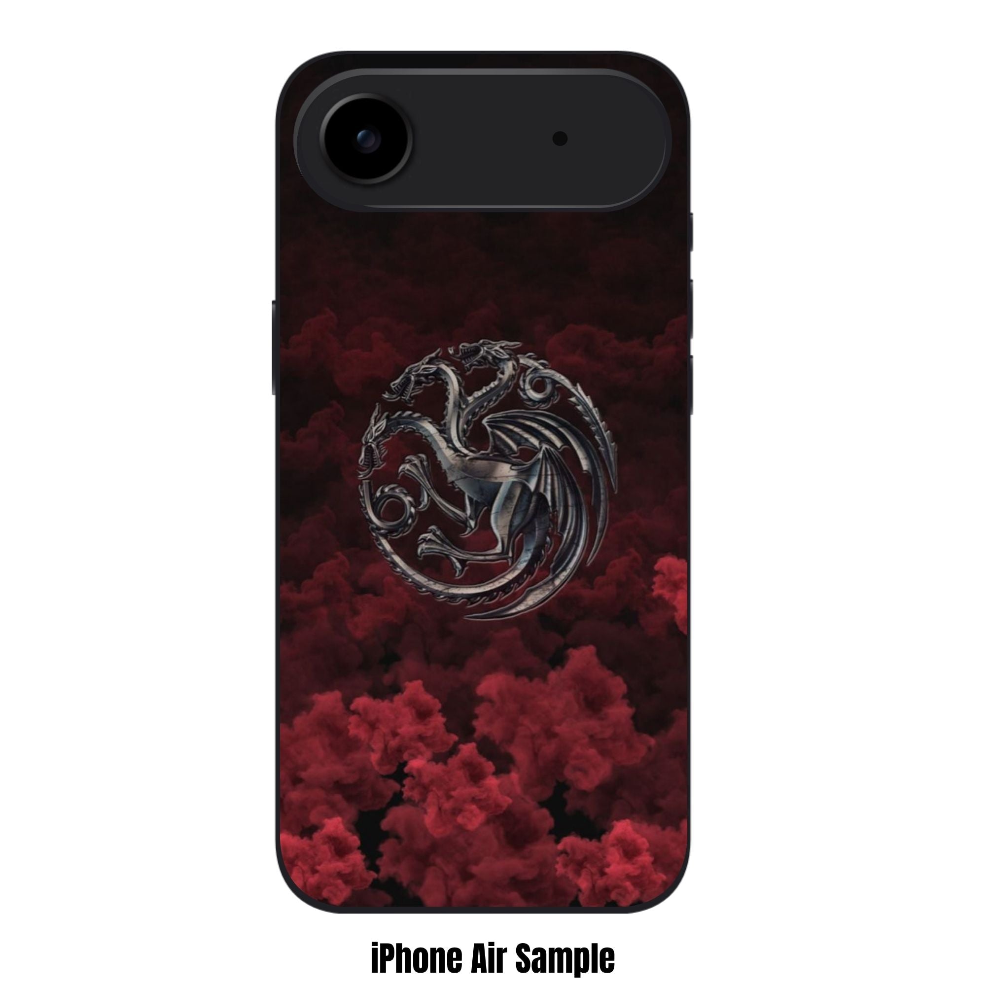 House Of The Dragon Phone Case For iPhone Samsung Galaxy Pixel - House Of The Dragon Metallic Targaryen Sigil Poster In Dark Red Smoke Background