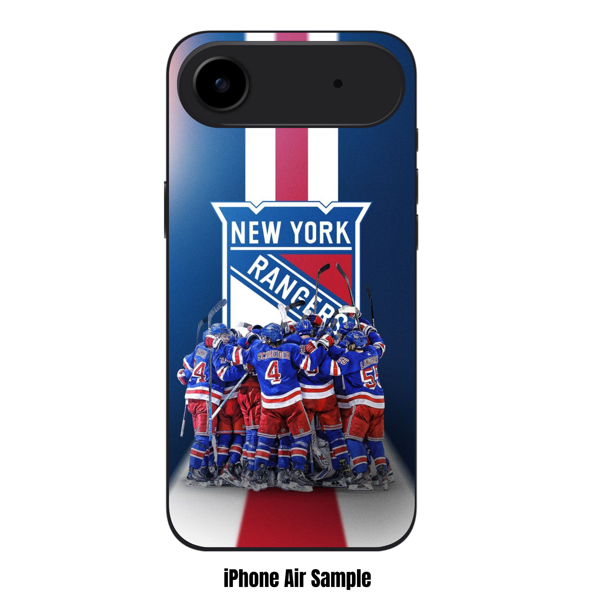 NHL New York Rangers Phone Case For iPhone Samsung Galaxy Pixel - New York Rangers Celebration On Red And White Striped Background