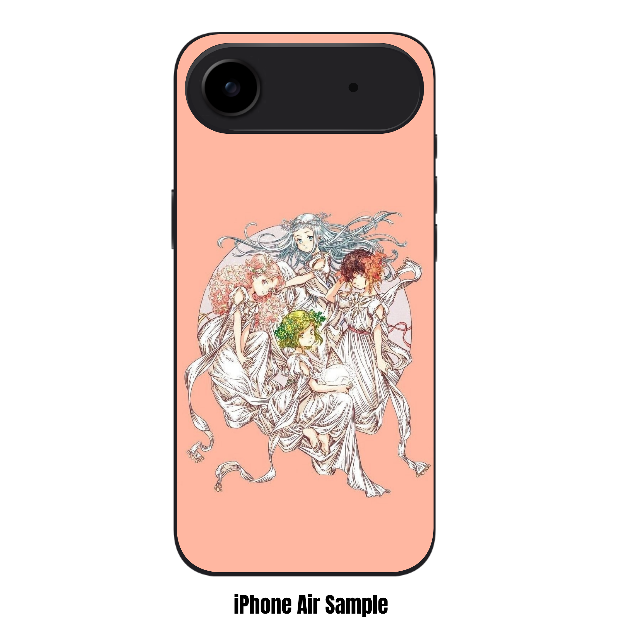 Witch Hat Atelier Phone Case For iPhone Samsung Galaxy Pixel - Witch Hat Atelier Group Portrait In Front Of Circular White Frame On Peach Background
