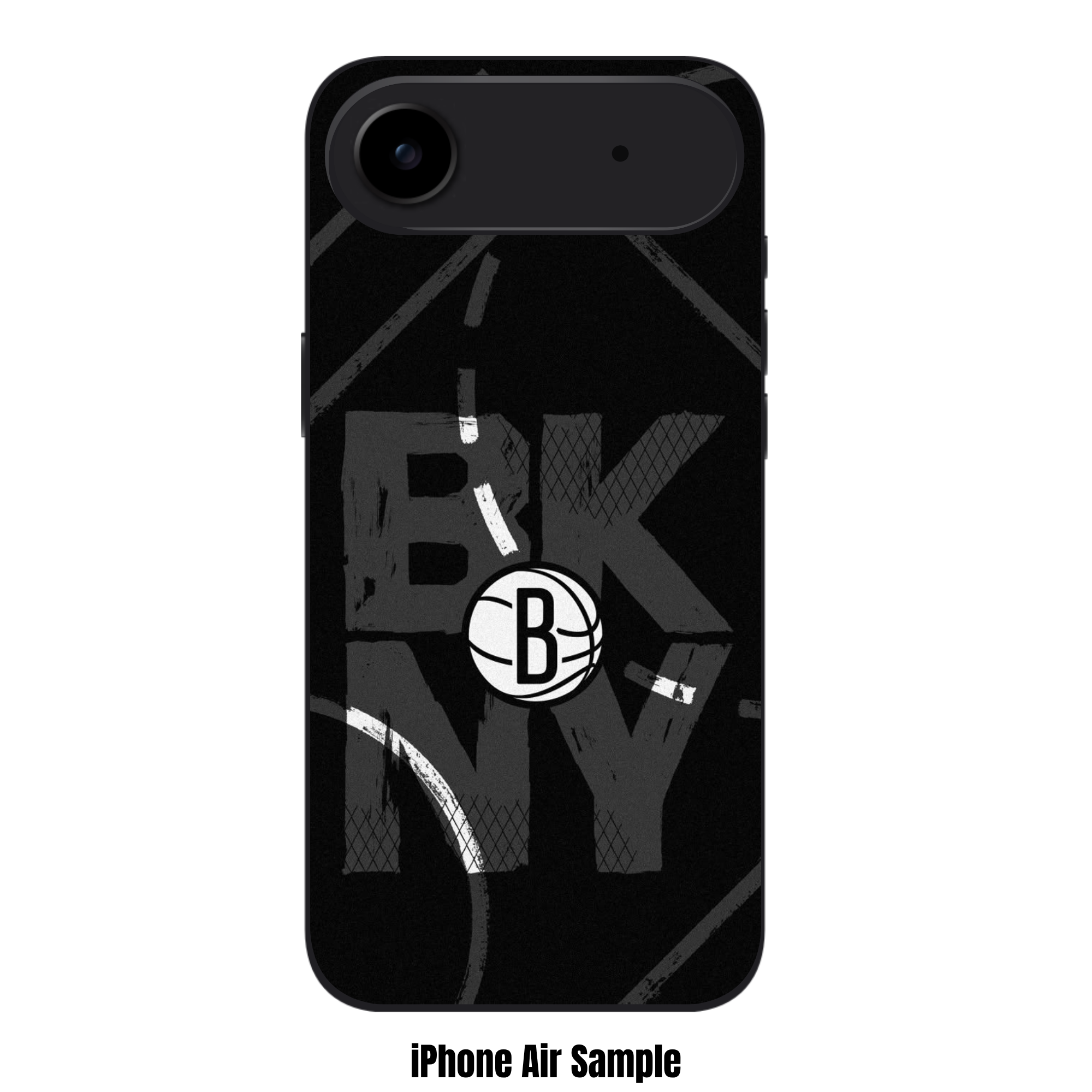 NBA Brooklyn Nets Phone Case For iPhone Samsung Galaxy Pixel - Brooklyn Nets BKNY Logo On Black Court Background