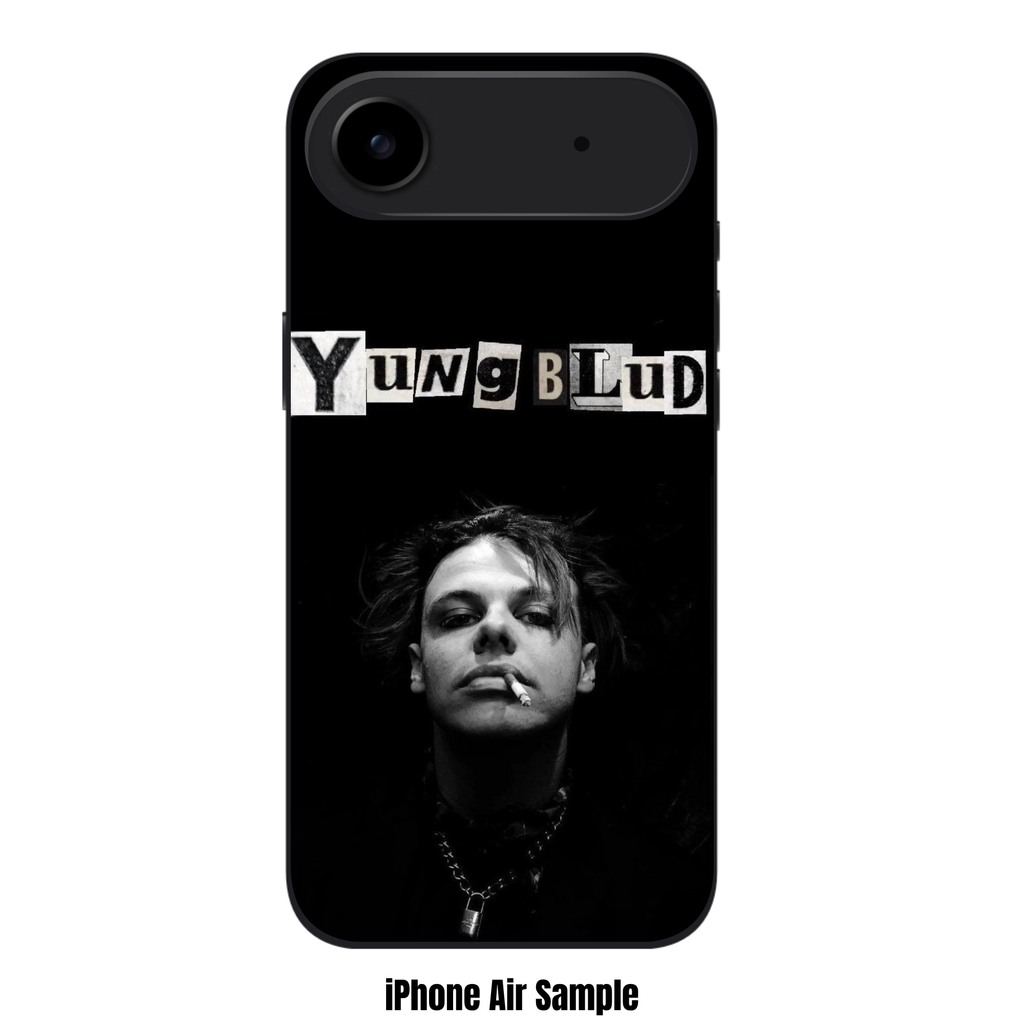 Yungblud Phone Case For iPhone Samsung Galaxy Pixel - Yungblud Ransom Note Style Text Banner Over Smoking Portrait On Black Background