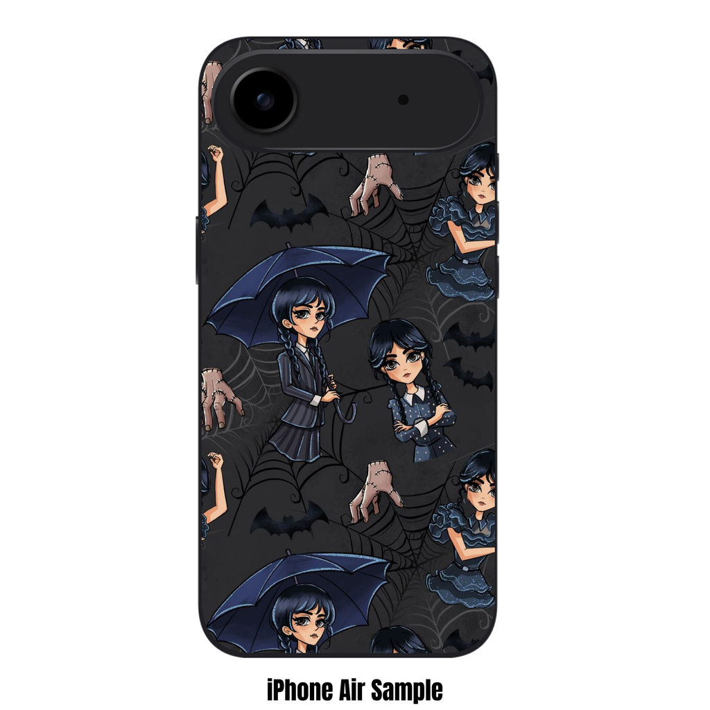 Wednesday Phone Case For iPhone Samsung Galaxy Pixel - Wednesday And Thing Illustration Pattern Background