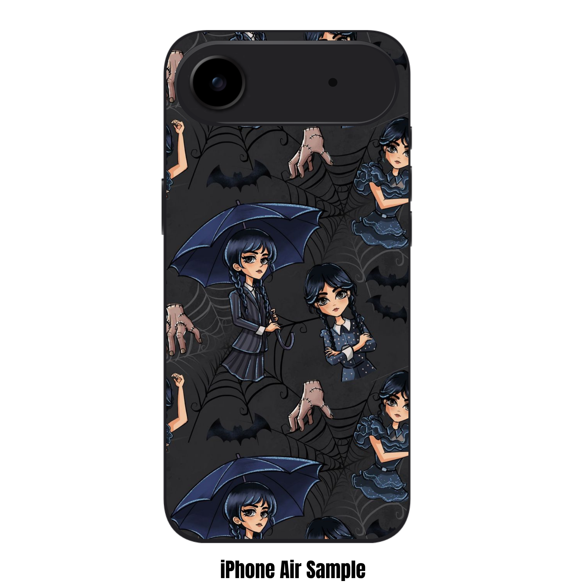 Wednesday Phone Case For iPhone Samsung Galaxy Pixel - Wednesday And Thing Illustration Pattern Background
