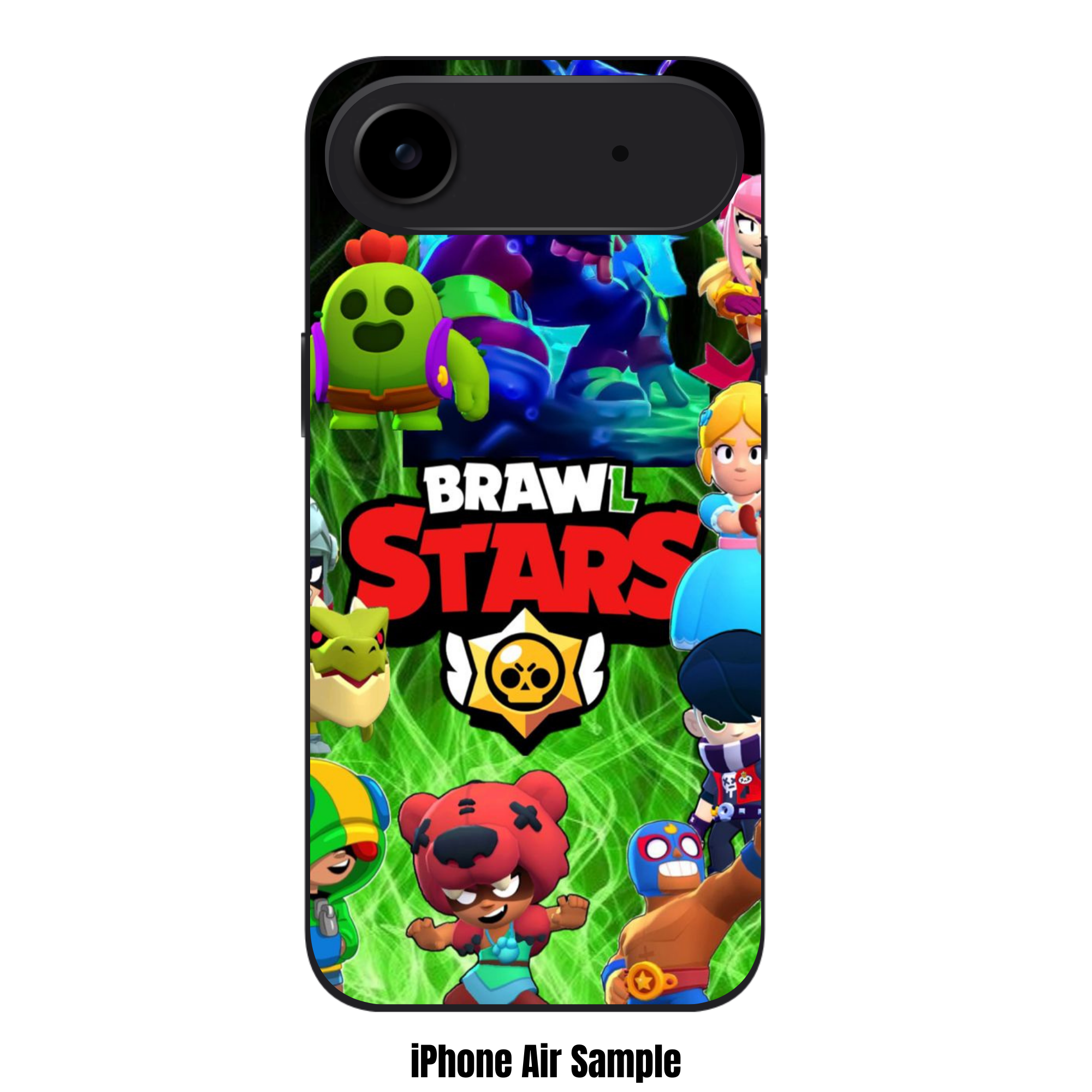 Brawl Stars Phone Case For iPhone Samsung Galaxy Pixel - Brawl Stars Logo And Brawlers Collage On Green Smoke Background