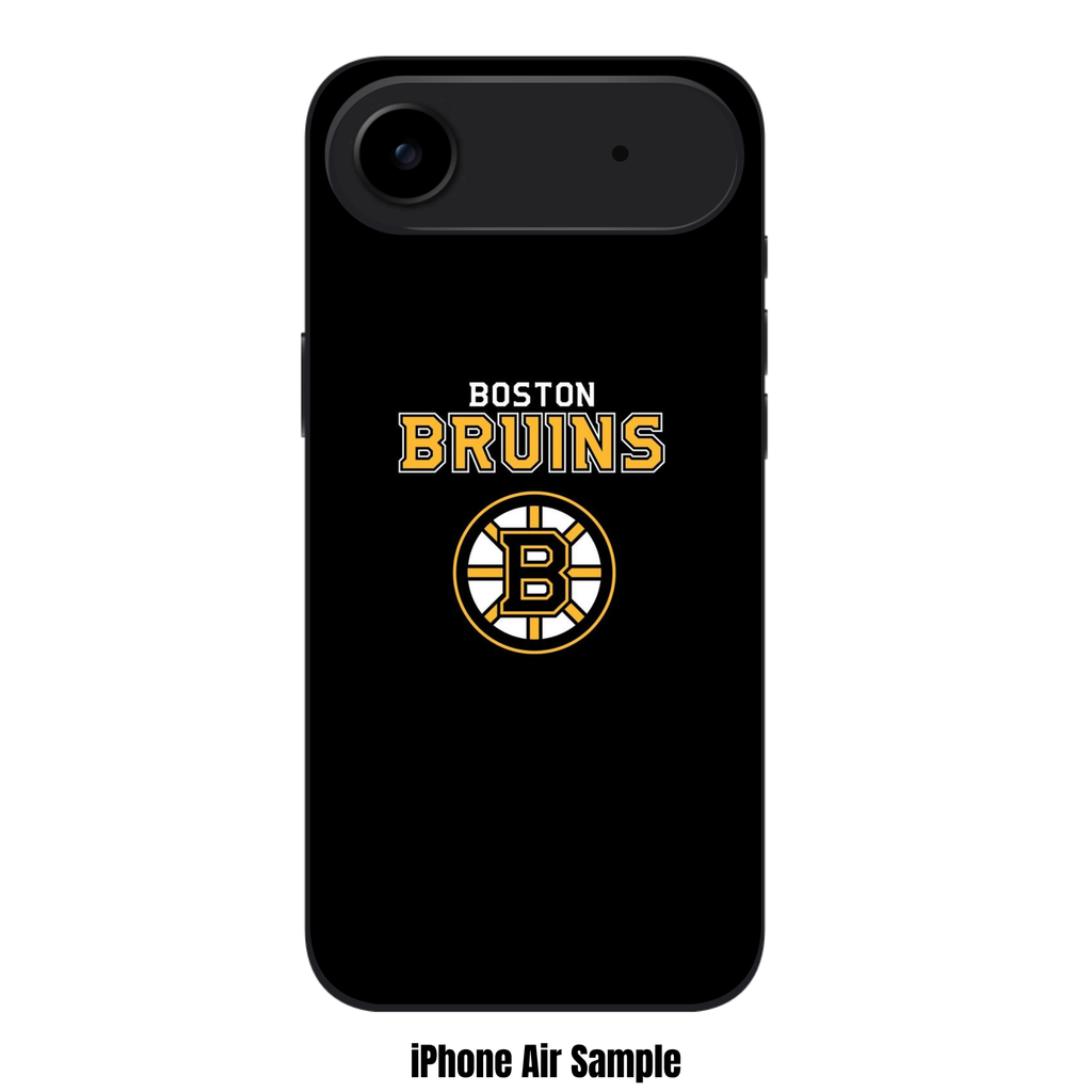 NHL Boston Bruins Phone Case For iPhone Samsung Galaxy Pixel - Boston Bruins Logo And Wordmark On Black Background