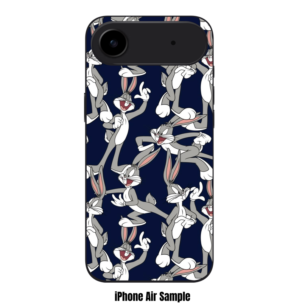 Looney Tunes Bugs Bunny Phone Case For iPhone Samsung Galaxy Pixel - Bugs Bunny Running And Posing Pattern On Navy Blue Background