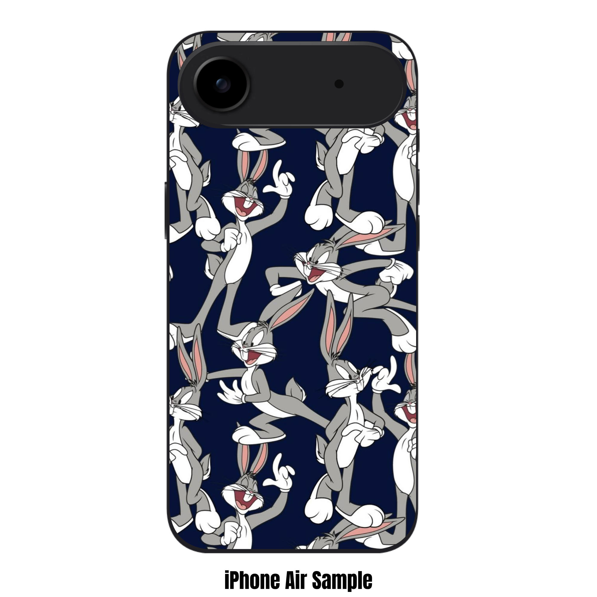 Looney Tunes Bugs Bunny Phone Case For iPhone Samsung Galaxy Pixel - Bugs Bunny Running And Posing Pattern On Navy Blue Background