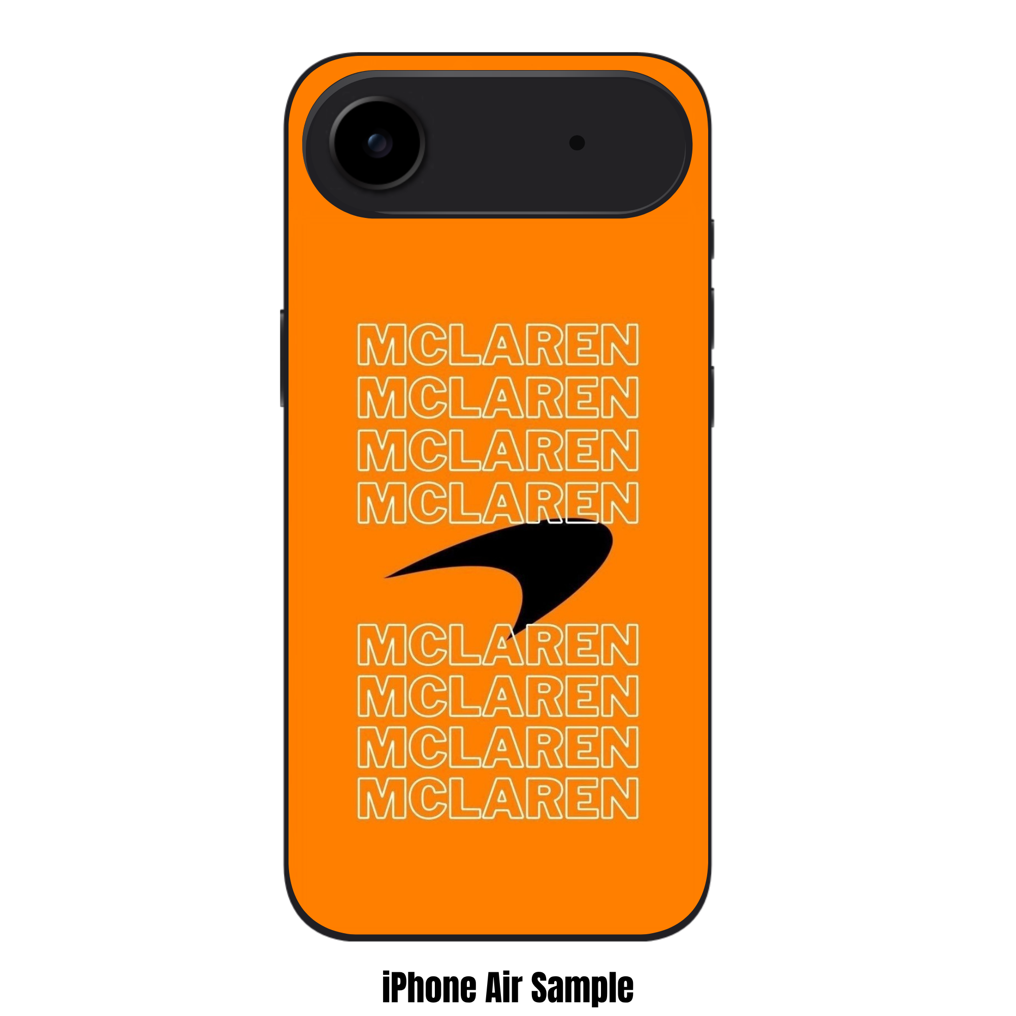 F1 Formula 1 McLaren Phone Case For iPhone Samsung Galaxy Pixel - McLaren Logo And Wordmark Pattern On Orange Background