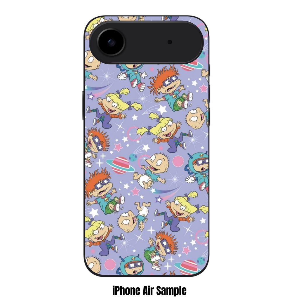 Rugrats Phone Case For iPhone Samsung Galaxy Pixel - Rugrats Characters And Space Elements Pattern On Purple Background