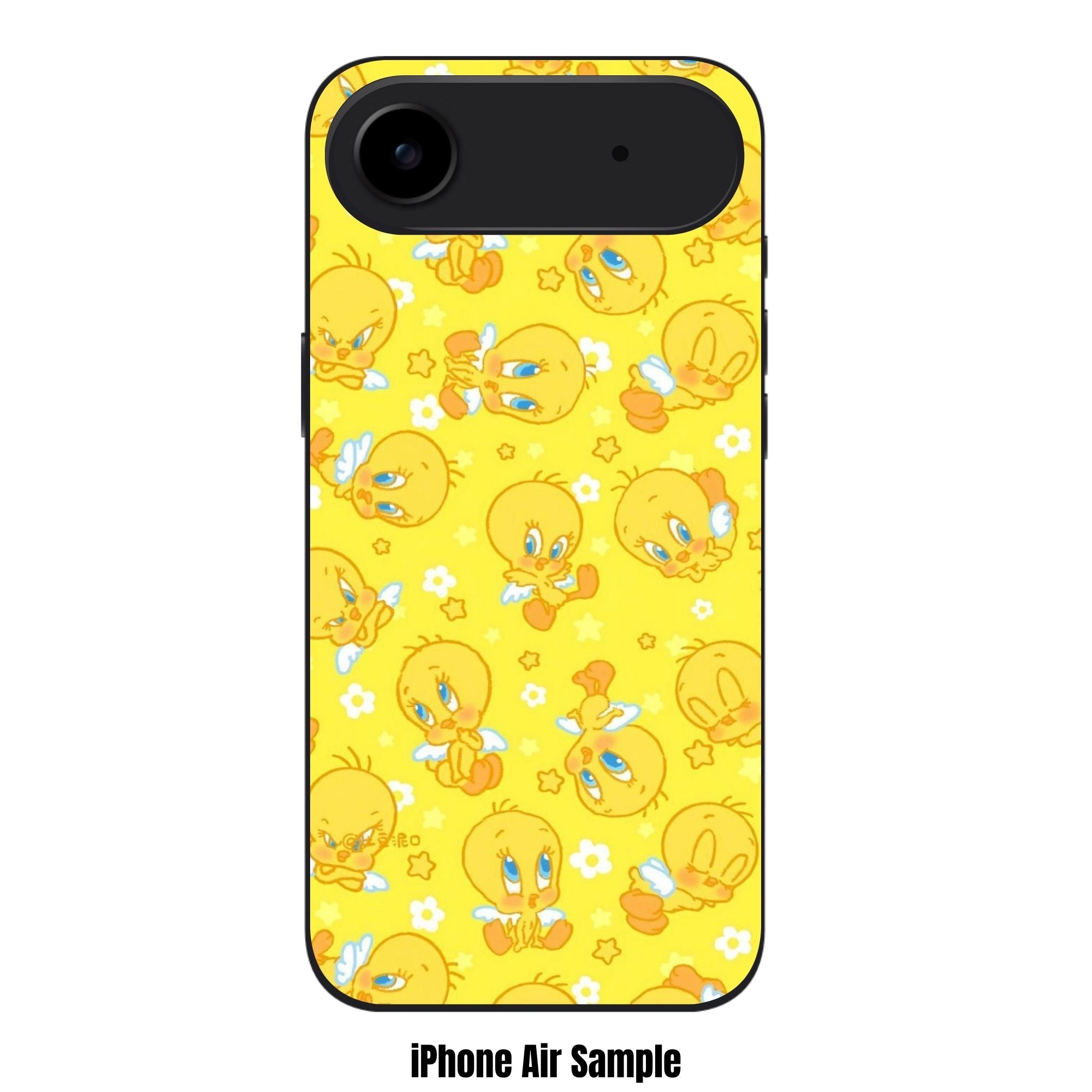 Looney Tunes Tweety Bird Phone Case For iPhone Samsung Galaxy Pixel - Tweety Bird Angel Expressions Pattern On Yellow Background