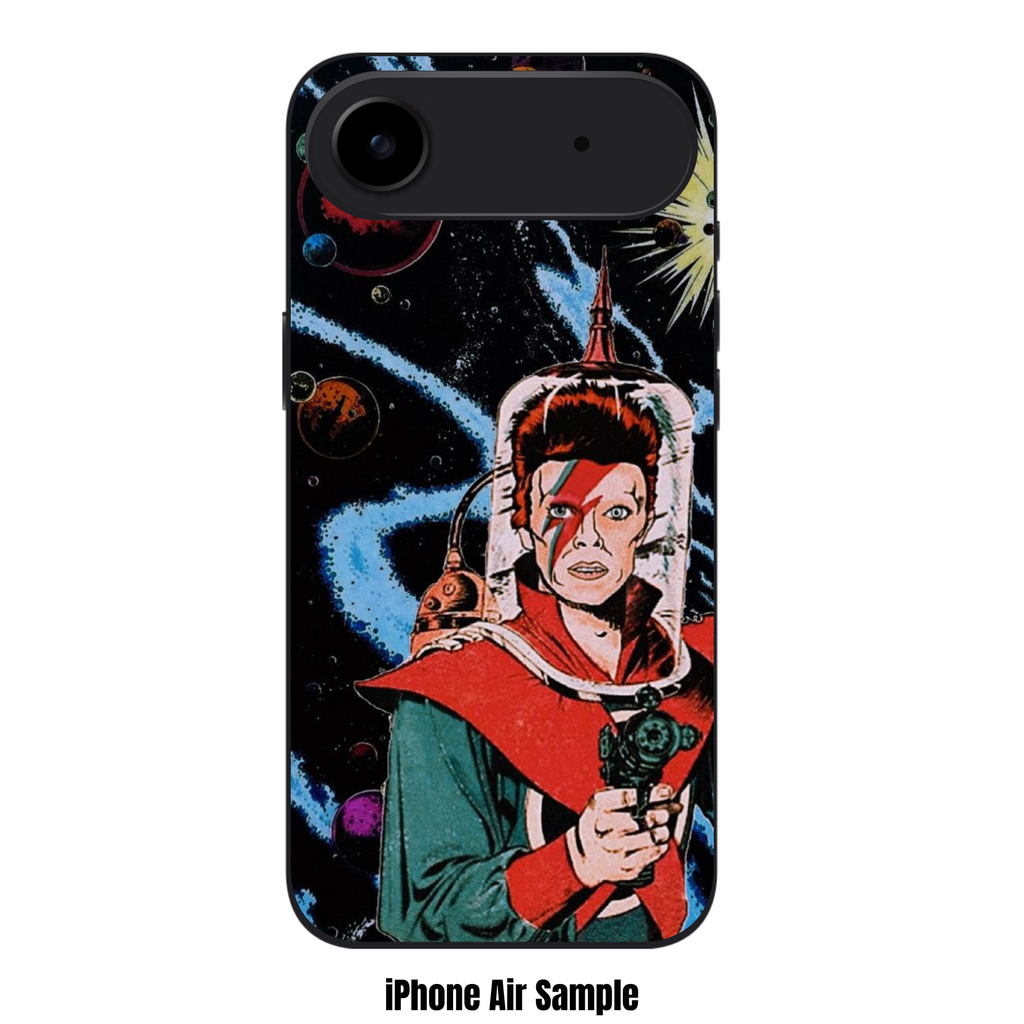 David Bowie Phone Case For iPhone Samsung Galaxy Pixel - David Bowie Ziggy Stardust Space Traveler Comic Art On Space Background