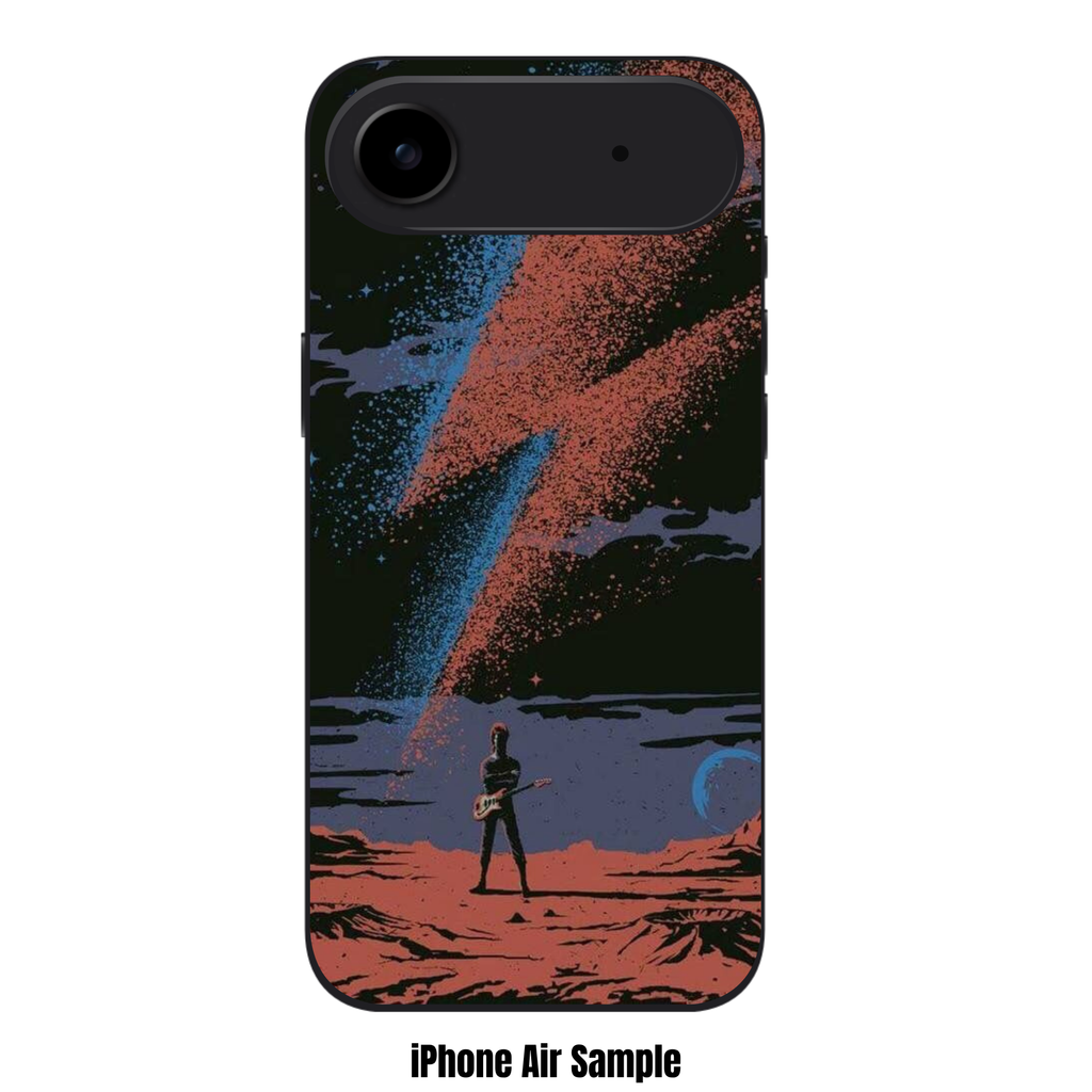 David Bowie Phone Case For iPhone Samsung Galaxy Pixel - David Bowie Starman Ziggy Stardust Illustration On Martian Landscape Background