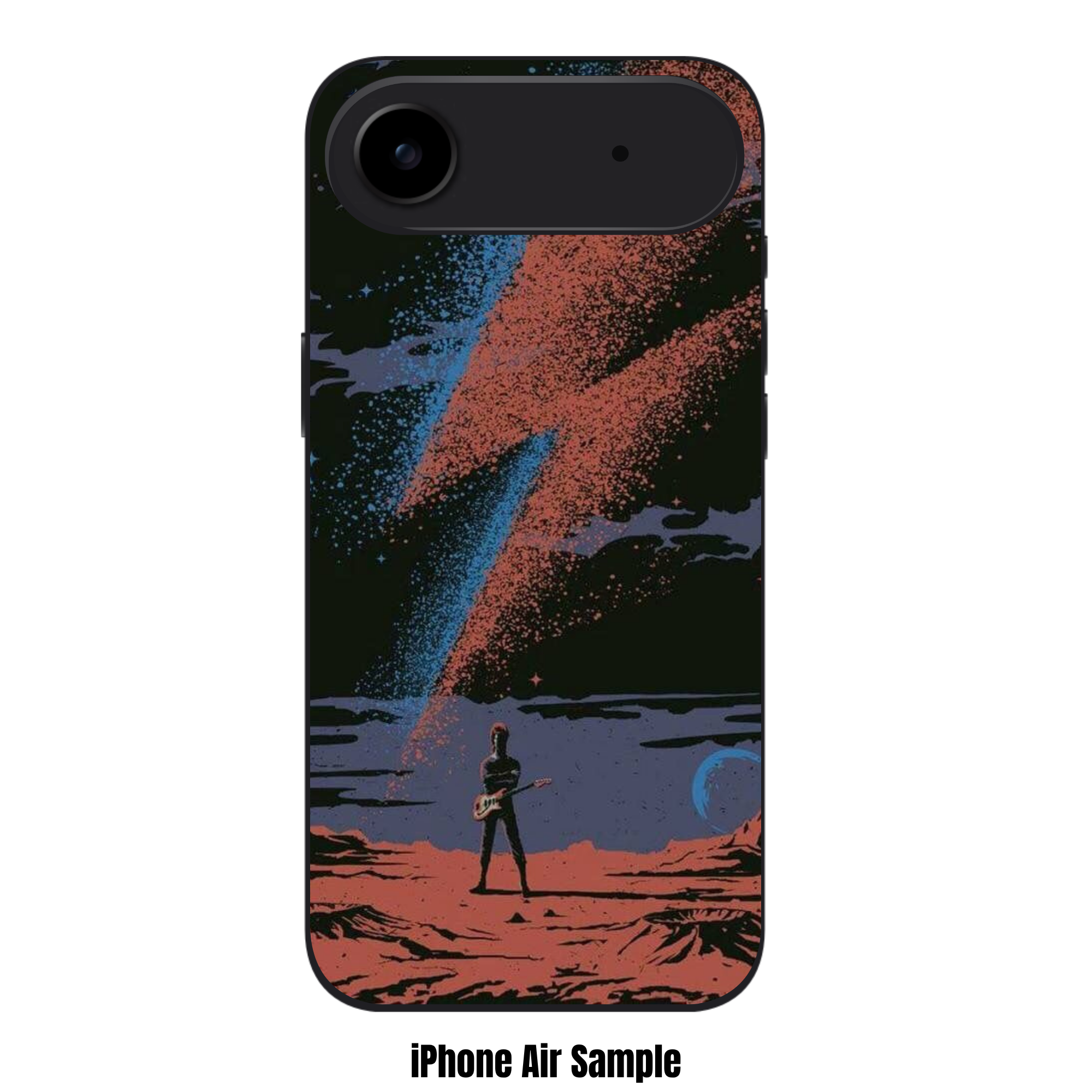 David Bowie Phone Case For iPhone Samsung Galaxy Pixel - David Bowie Starman Ziggy Stardust Illustration On Martian Landscape Background