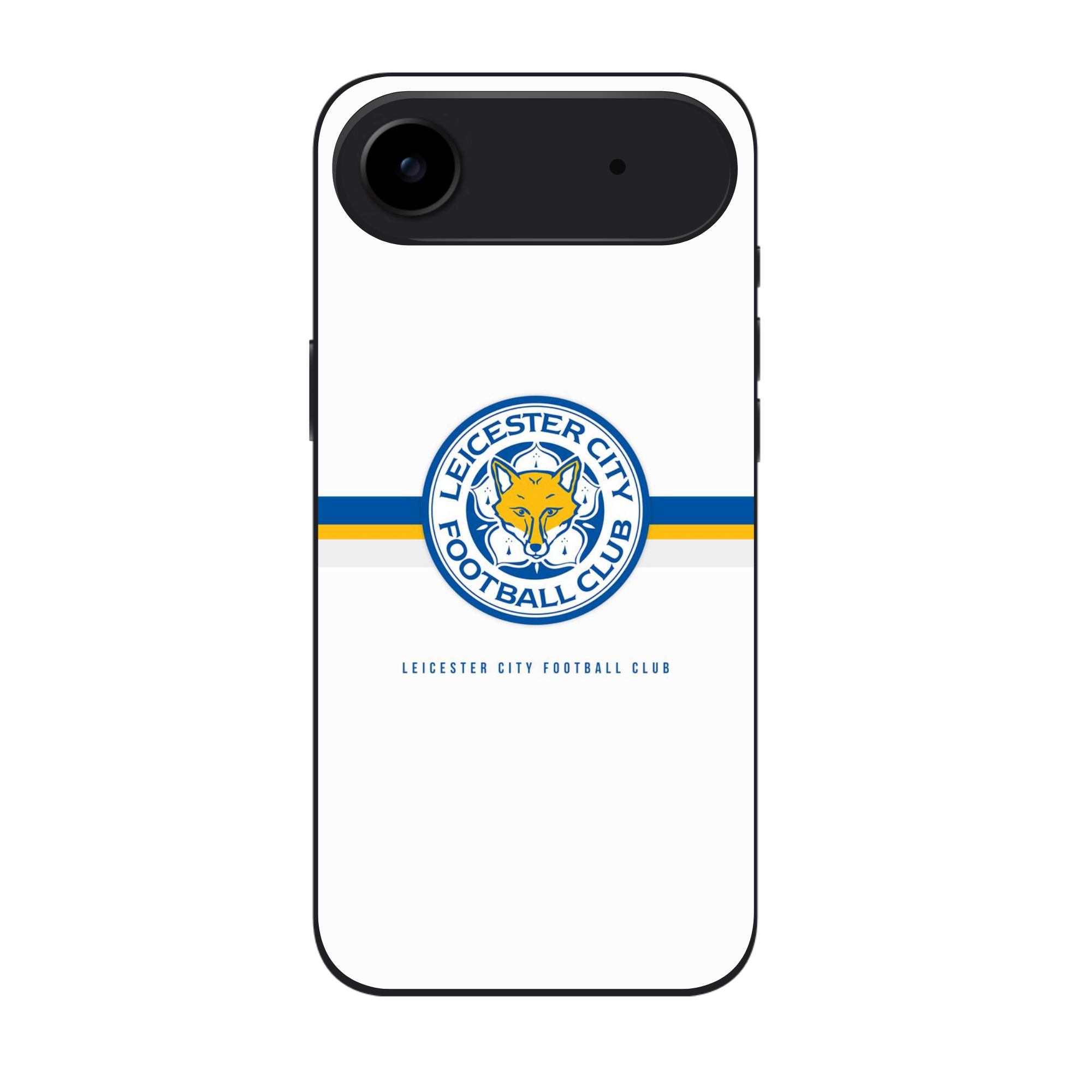 Leicester City FC Phone Case For iPhone Samsung Galaxy Pixel - Leicester City FC Crest On White Background With Blue And Gold Horizontal Stripes