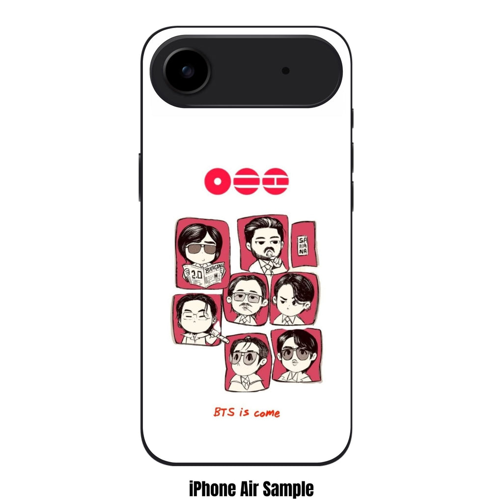 BTS Phone Case For iPhone Samsung Galaxy Pixel - BTS Chibi Comic Panels On White Background
