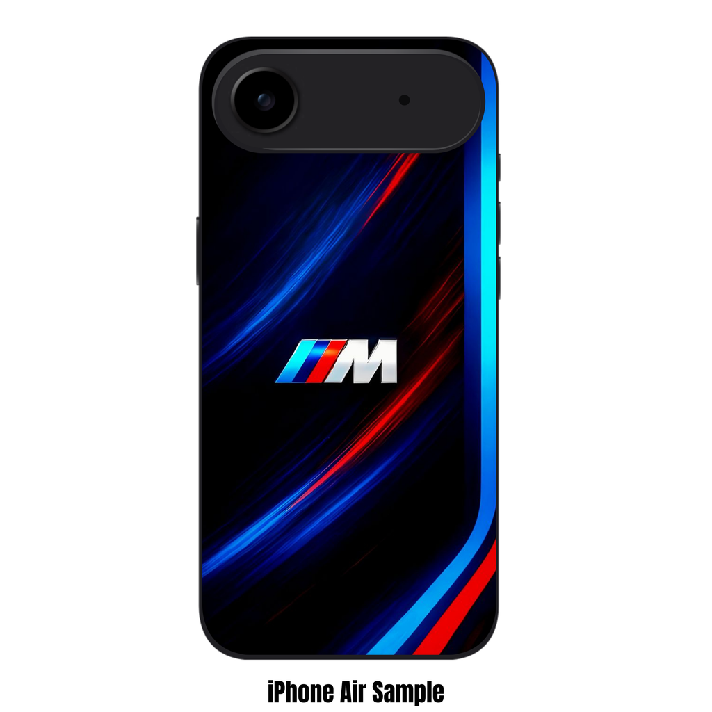 BMW Phone Case For iPhone Samsung Galaxy Pixel - BMW M Logo And Neon Stripes On Black Background